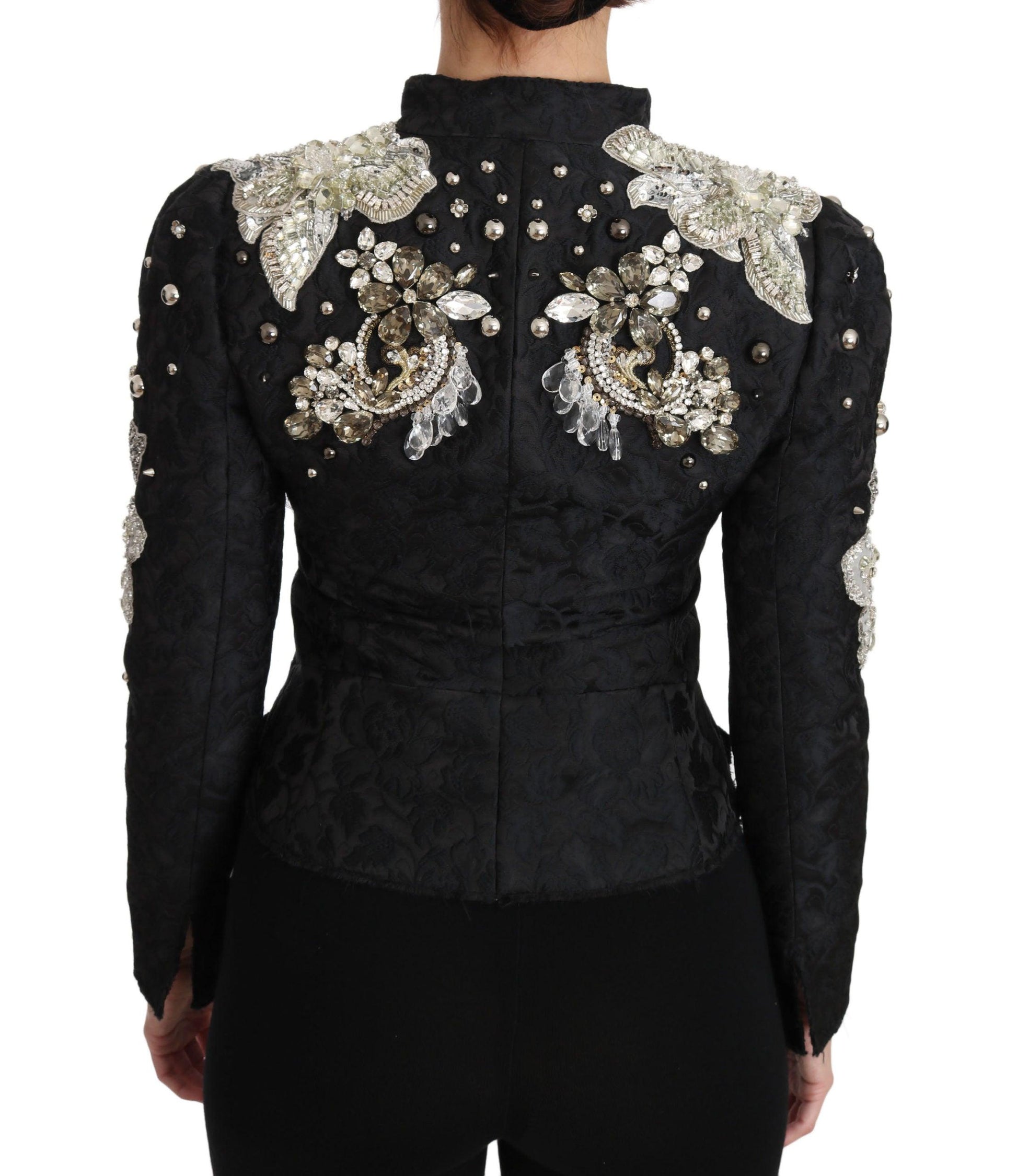 Dolce & Gabbana Black Silver Baroque Jacket - Arichezz.store