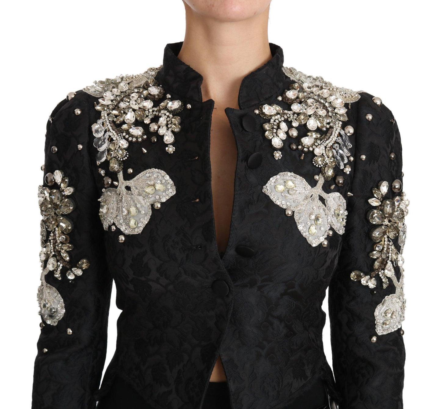 Dolce & Gabbana Black Silver Baroque Jacket - Arichezz.store