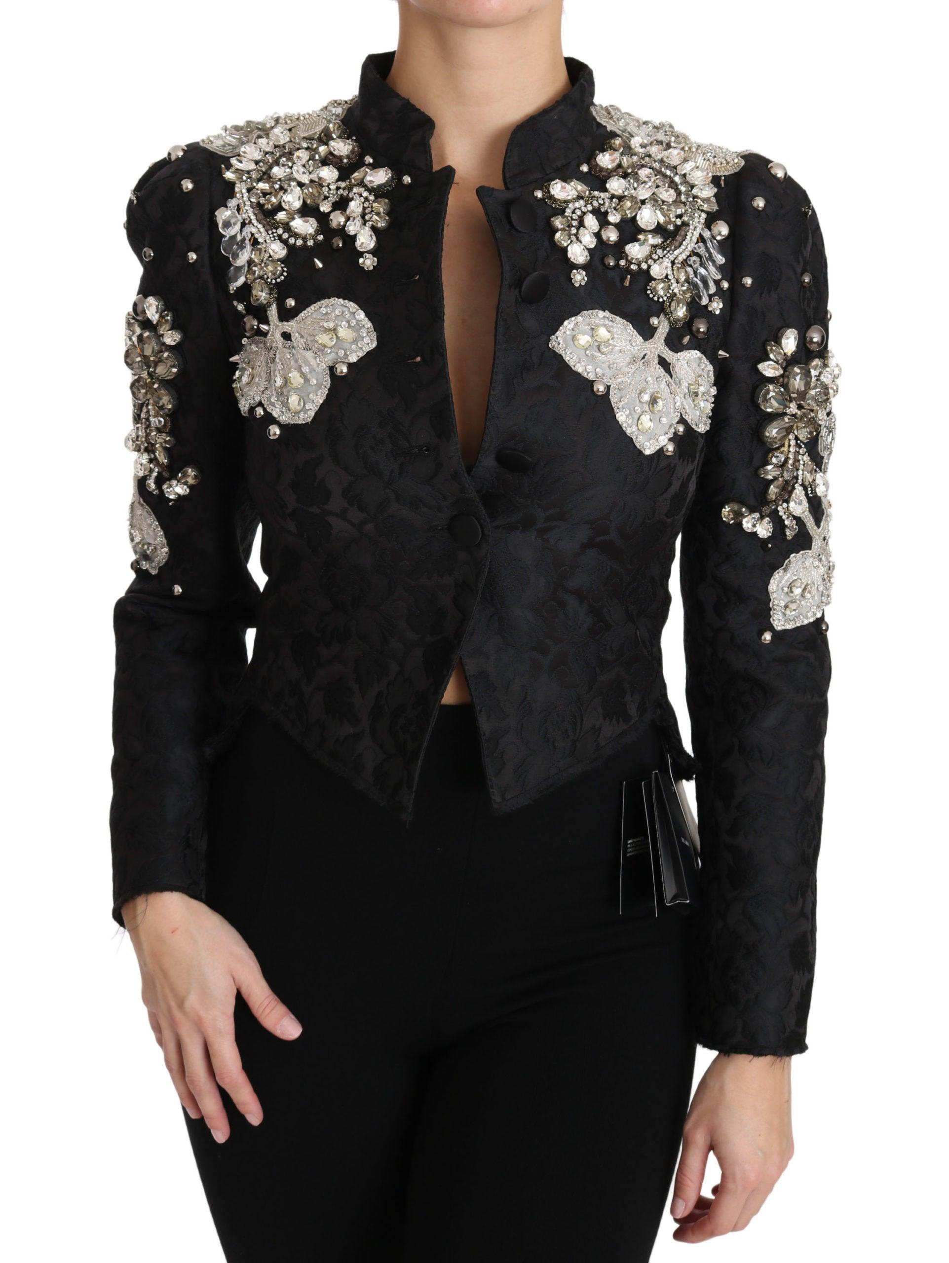 Dolce & Gabbana Black Silver Baroque Jacket - Arichezz.store