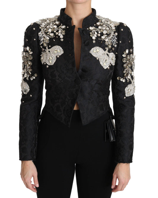 Dolce & Gabbana Black Silver Baroque Jacket - Arichezz.store