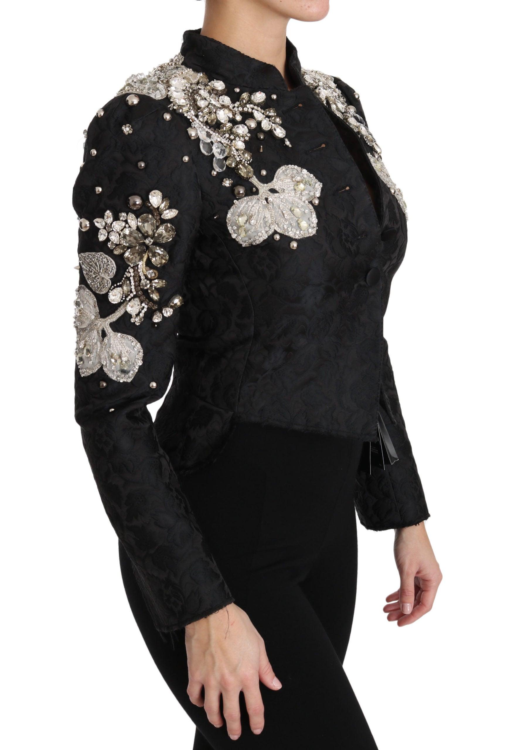 Dolce & Gabbana Black Silver Baroque Jacket - Arichezz.store