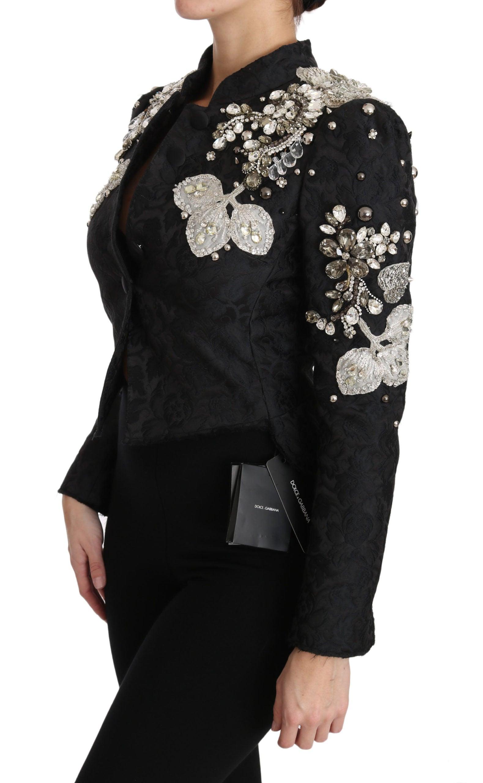 Dolce & Gabbana Black Silver Baroque Jacket - Arichezz.store