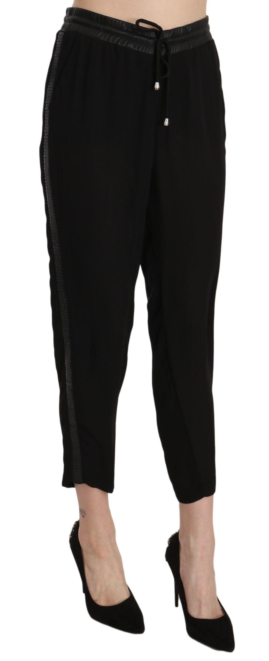 Guess Chic High Waist Cropped Pants in Elegant Black