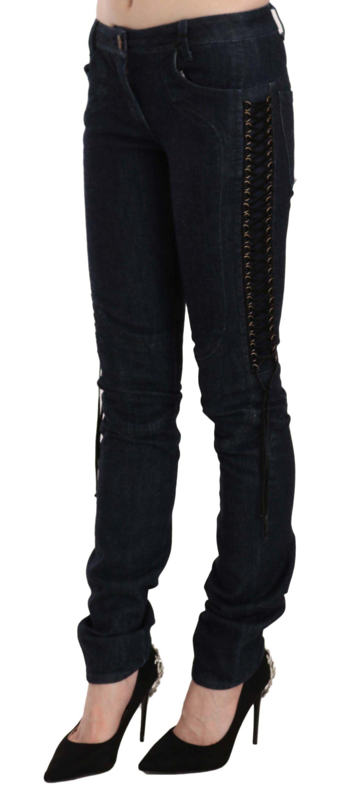 Just Cavalli Elegant Low Waist Skinny Trousers - Arichezz.store