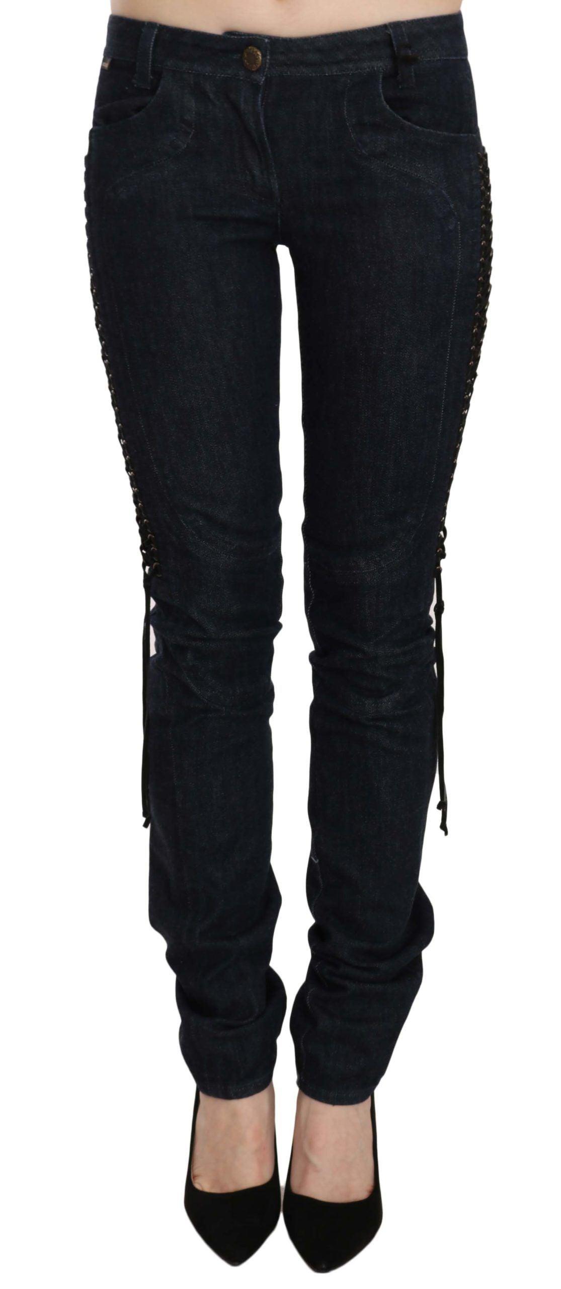 Just Cavalli Elegant Low Waist Skinny Trousers - Arichezz.store