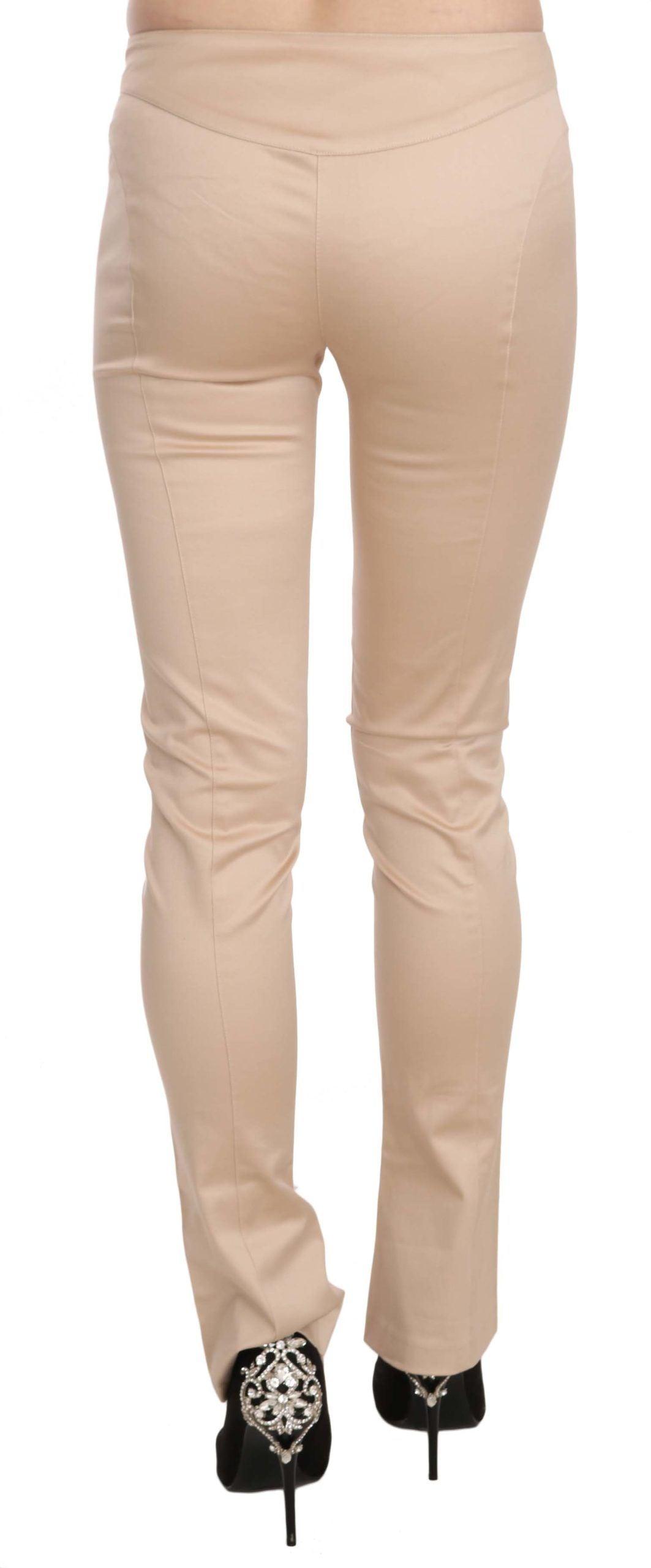 Just Cavalli Elegant Cream Low Waist Skinny Trousers - Arichezz.store