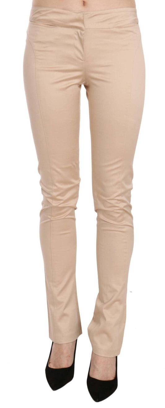 Just Cavalli Elegant Cream Low Waist Skinny Trousers - Arichezz.store