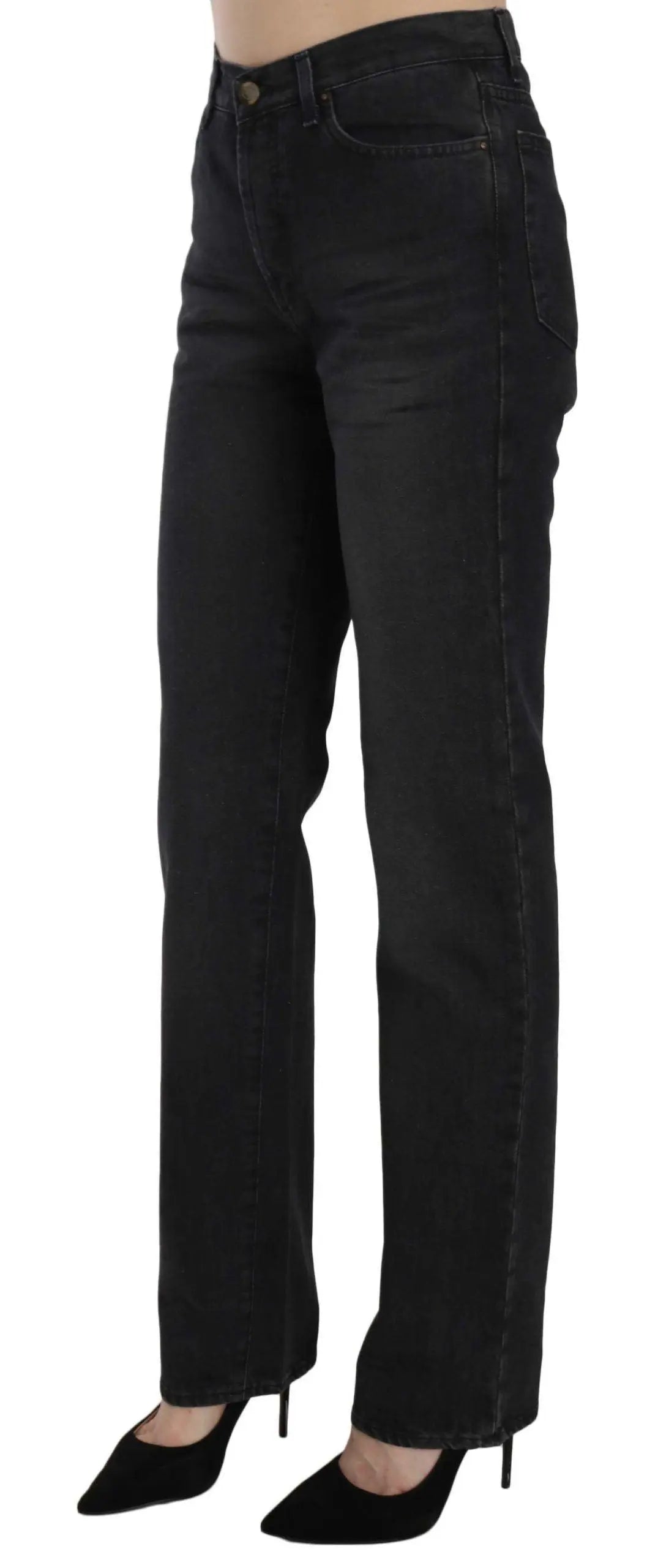 Just Cavalli Elevate Your Style: Chic Black High Waist Denim - Arichezz.store