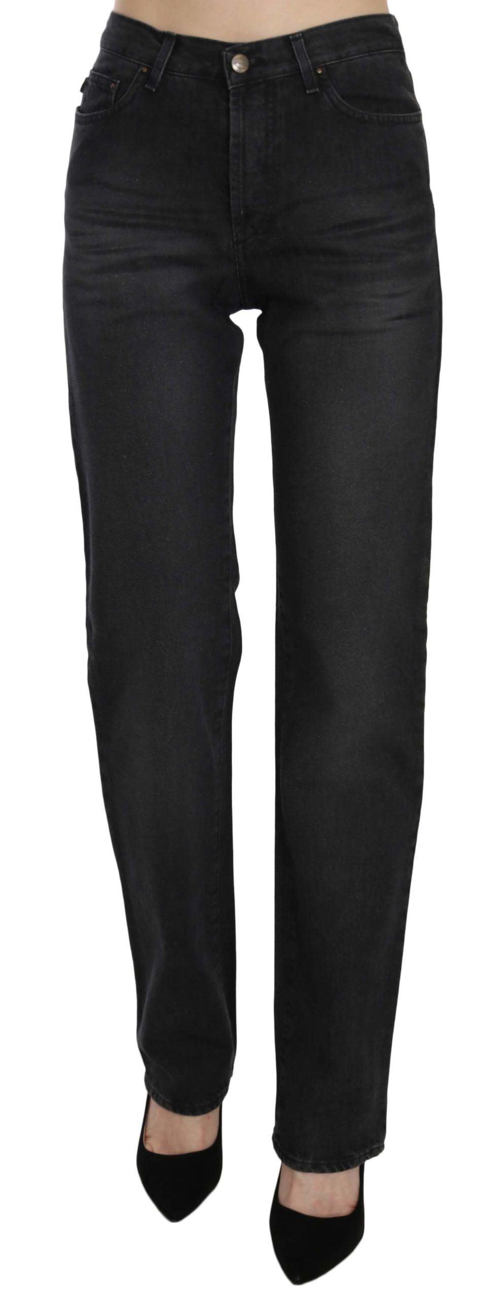 Just Cavalli Elevate Your Style: Chic Black High Waist Denim - Arichezz.store