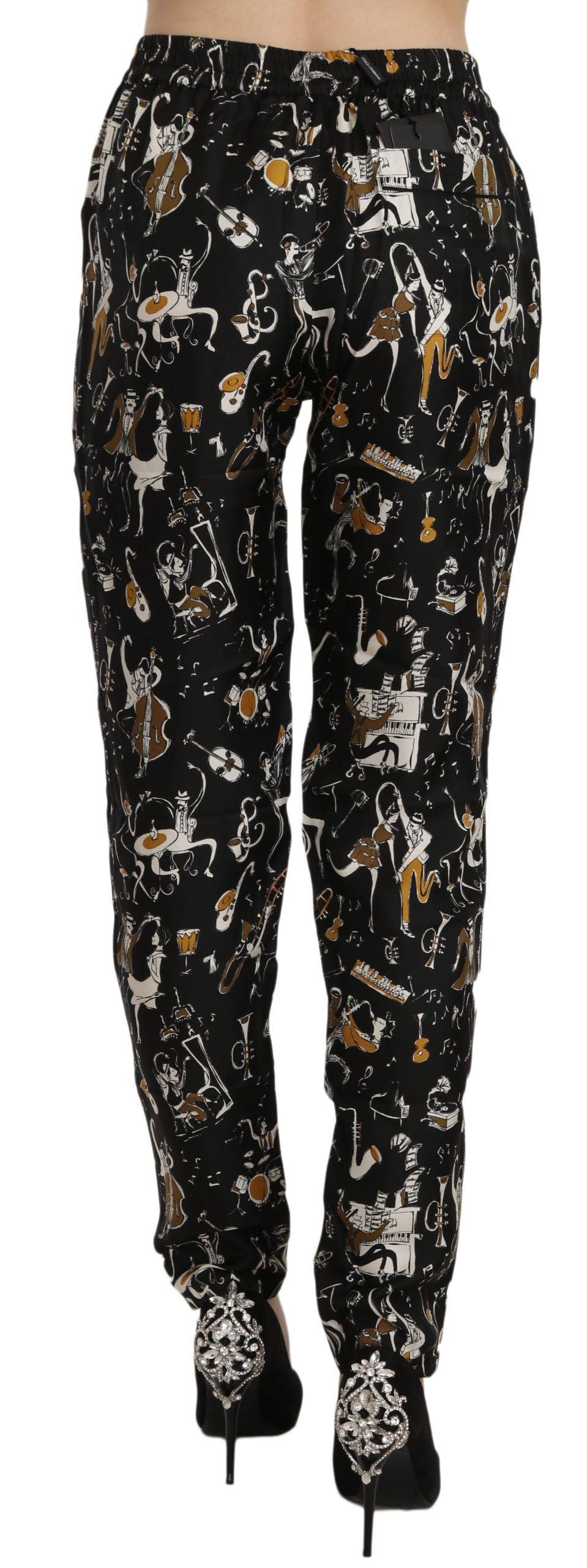 Dolce & Gabbana Elegant High Waist Tapered Silk Pants - Arichezz.store