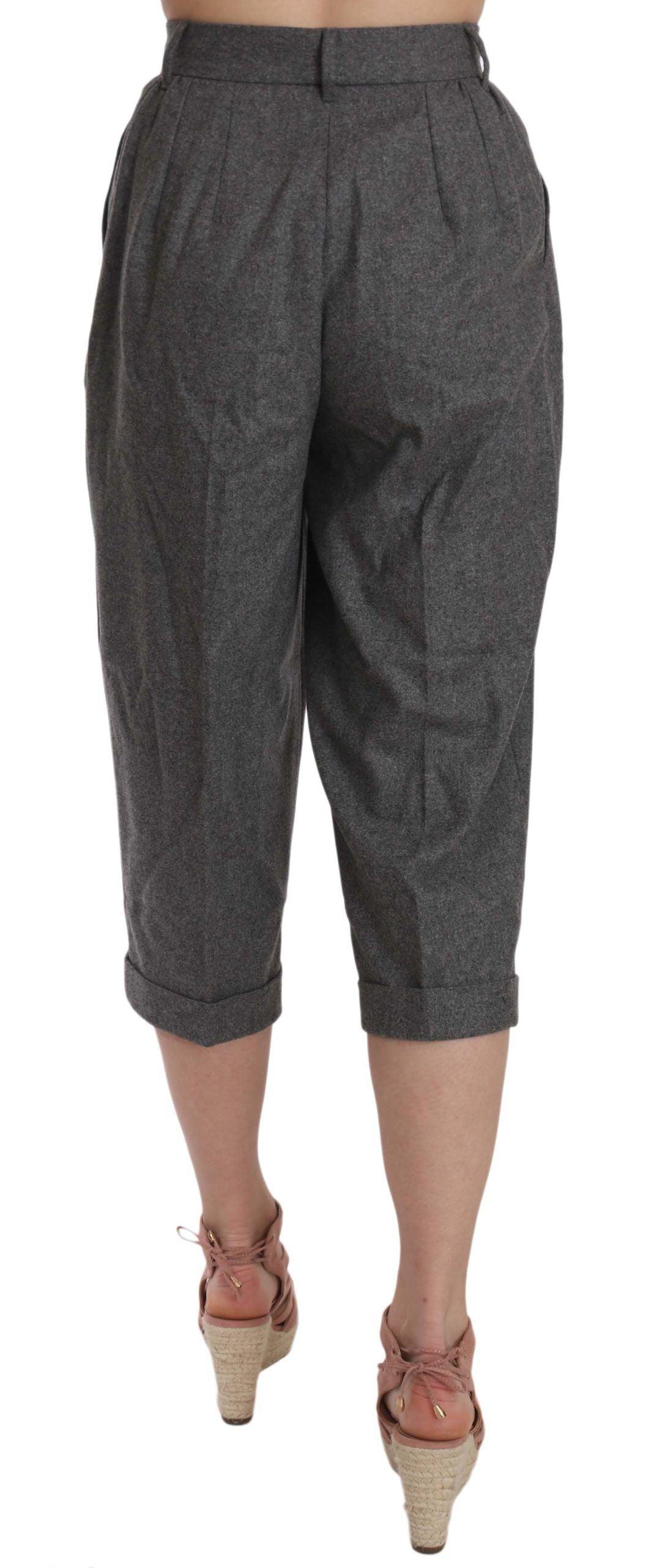 Dolce & Gabbana Elegant Gray Wool-Cashmere Pleated Trousers - Arichezz.store