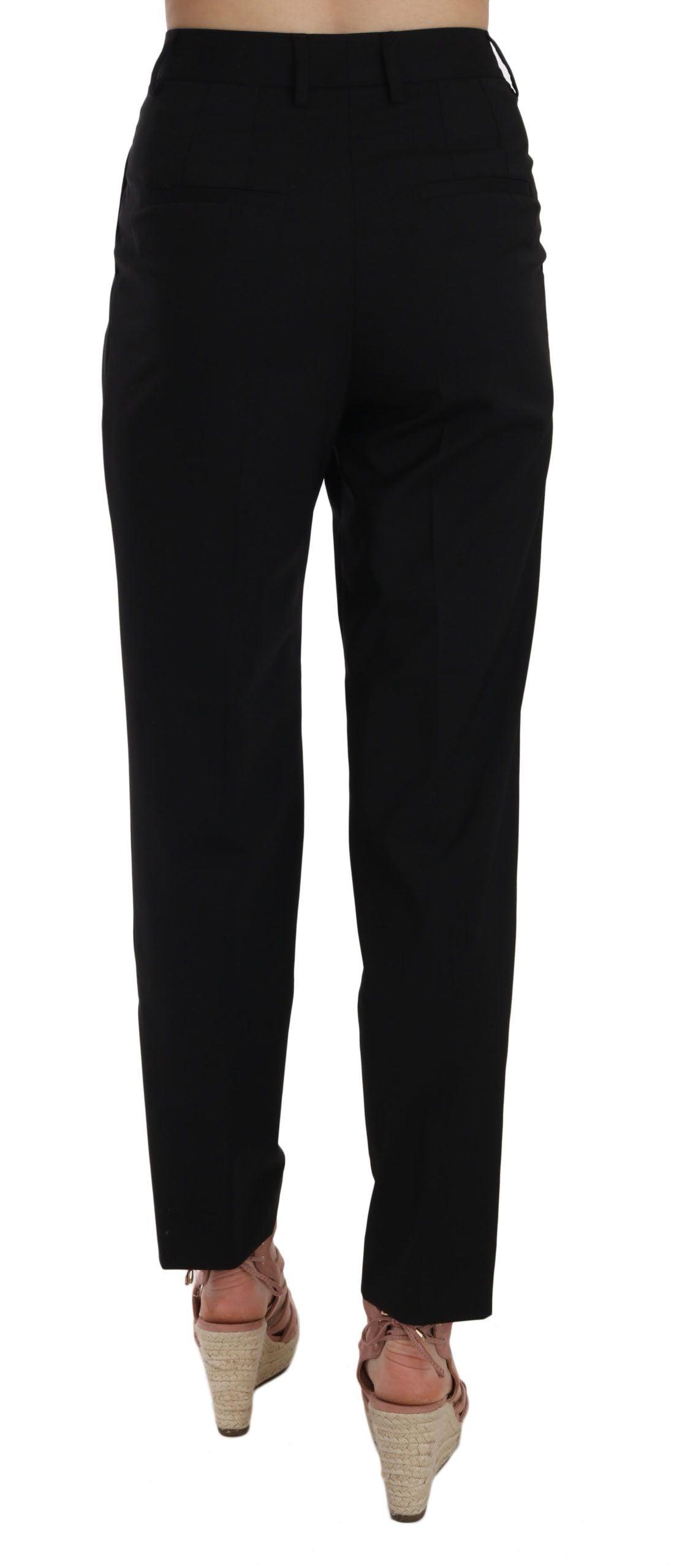 Dolce & Gabbana Elegant Pleated Tapered Black Trousers - Arichezz.store