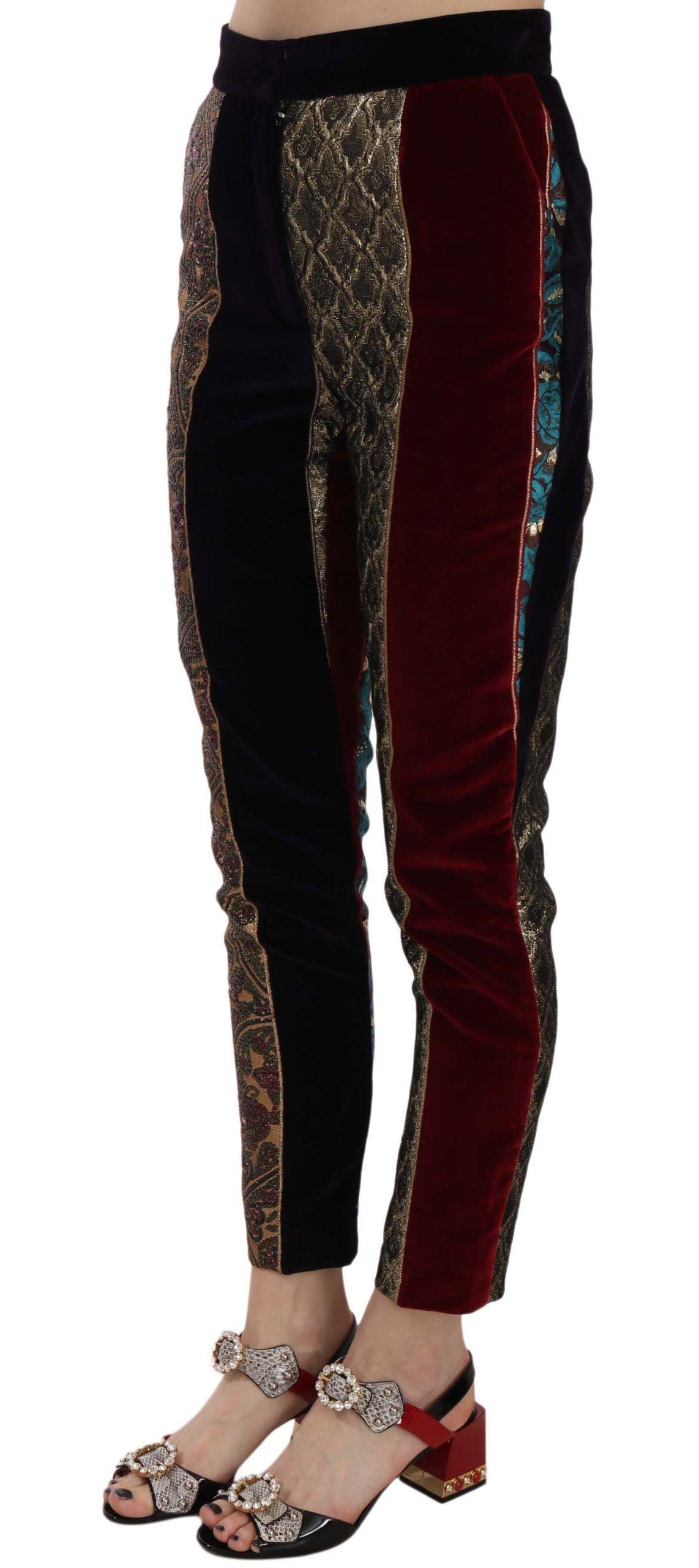 Dolce & Gabbana Elegant Multicolor Jacquard Cropped Pants - Arichezz.store