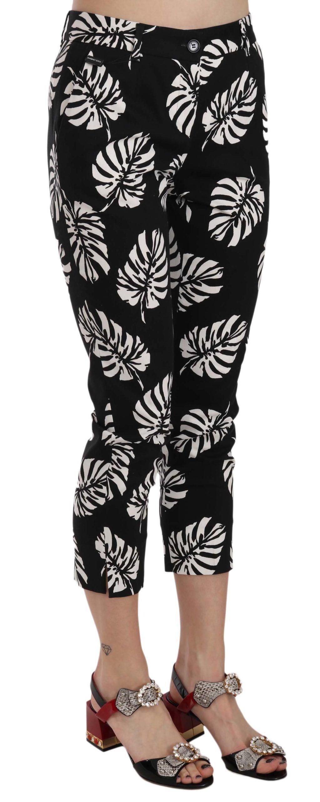 Dolce & Gabbana Elegant Skinny Capri With Palm Print - Arichezz.store