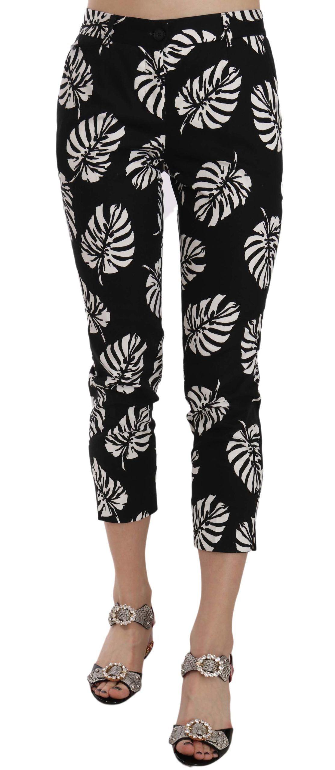 Dolce & Gabbana Elegant Skinny Capri With Palm Print - Arichezz.store