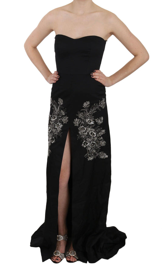 John Richmond Black Maxi Flare Dress - Arichezz.store