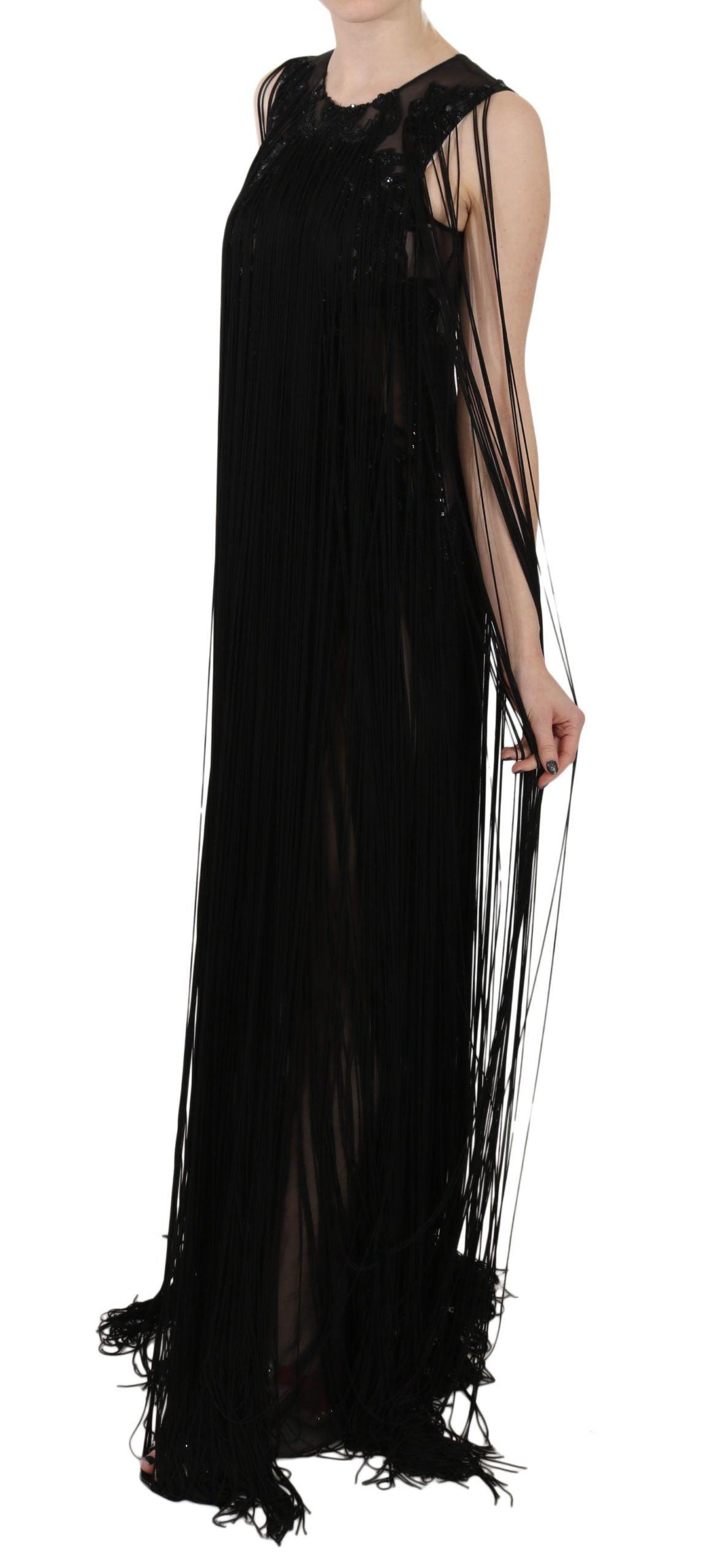 John Richmond Sheer Sequined Maxi Dress