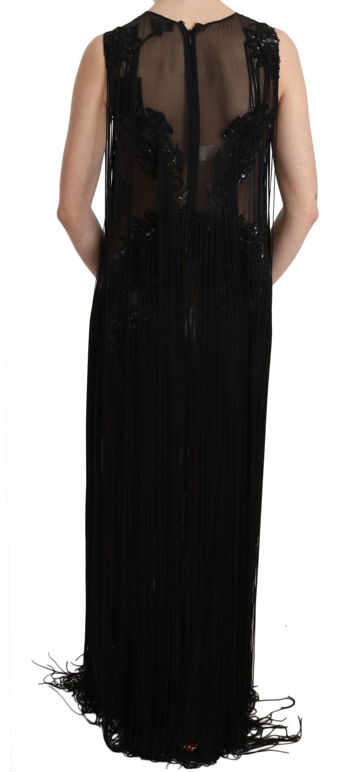 John Richmond Sheer Sequined Maxi Dress