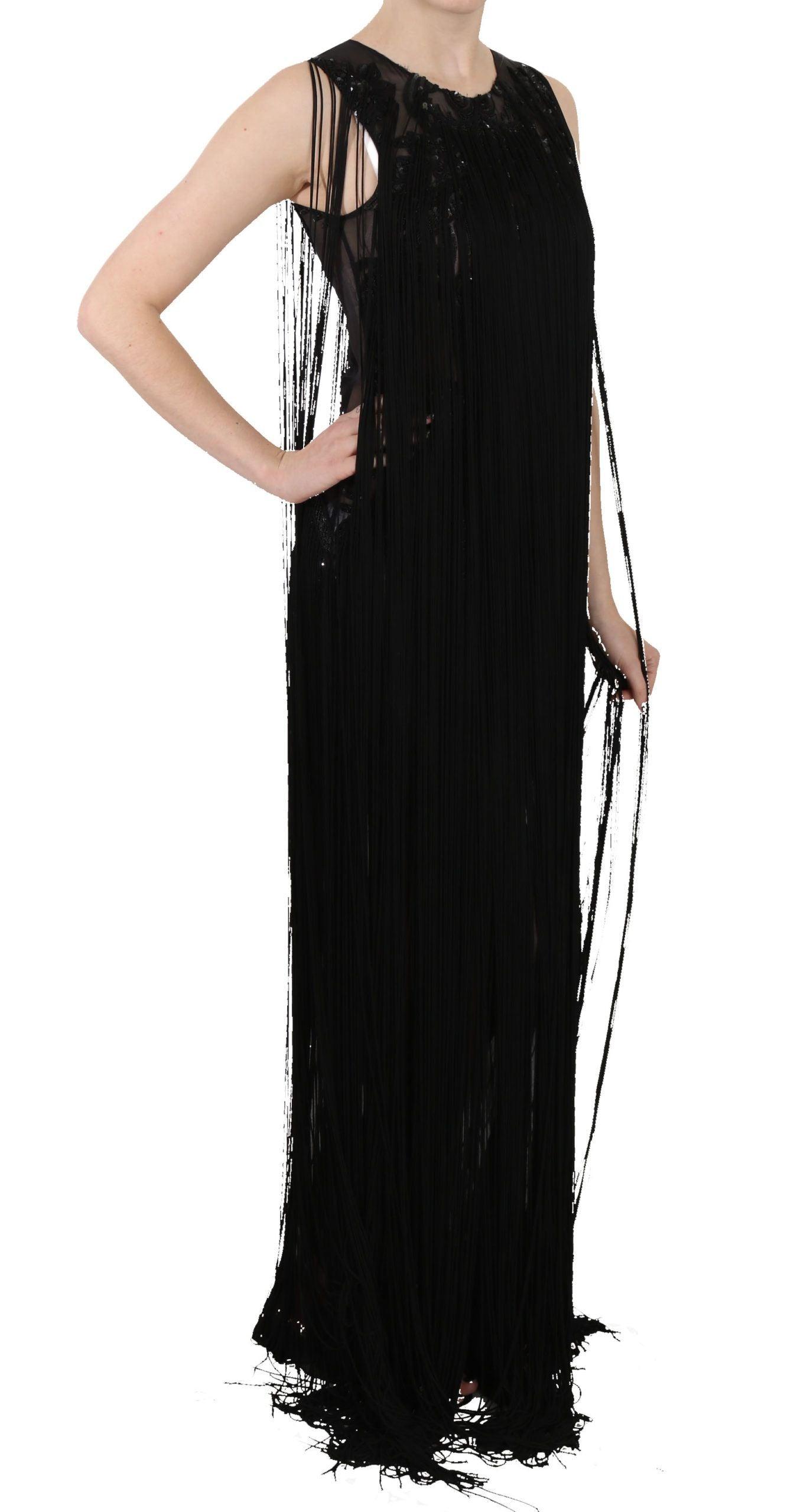 John Richmond Sheer Sequined Maxi Dress