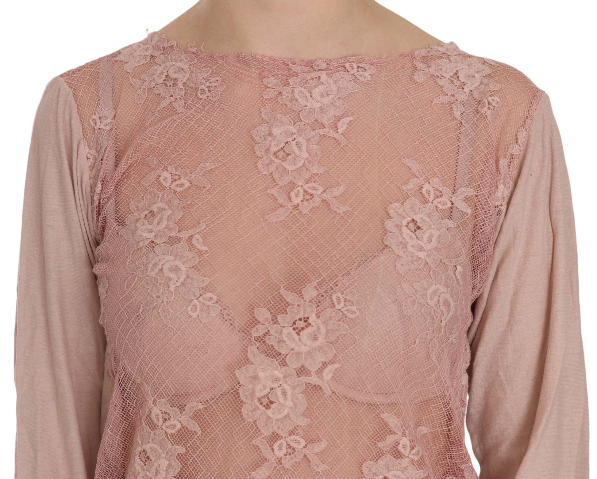 PINK MEMORIES Elegant Pink Lace Boat Neck Blouse - Arichezz.store