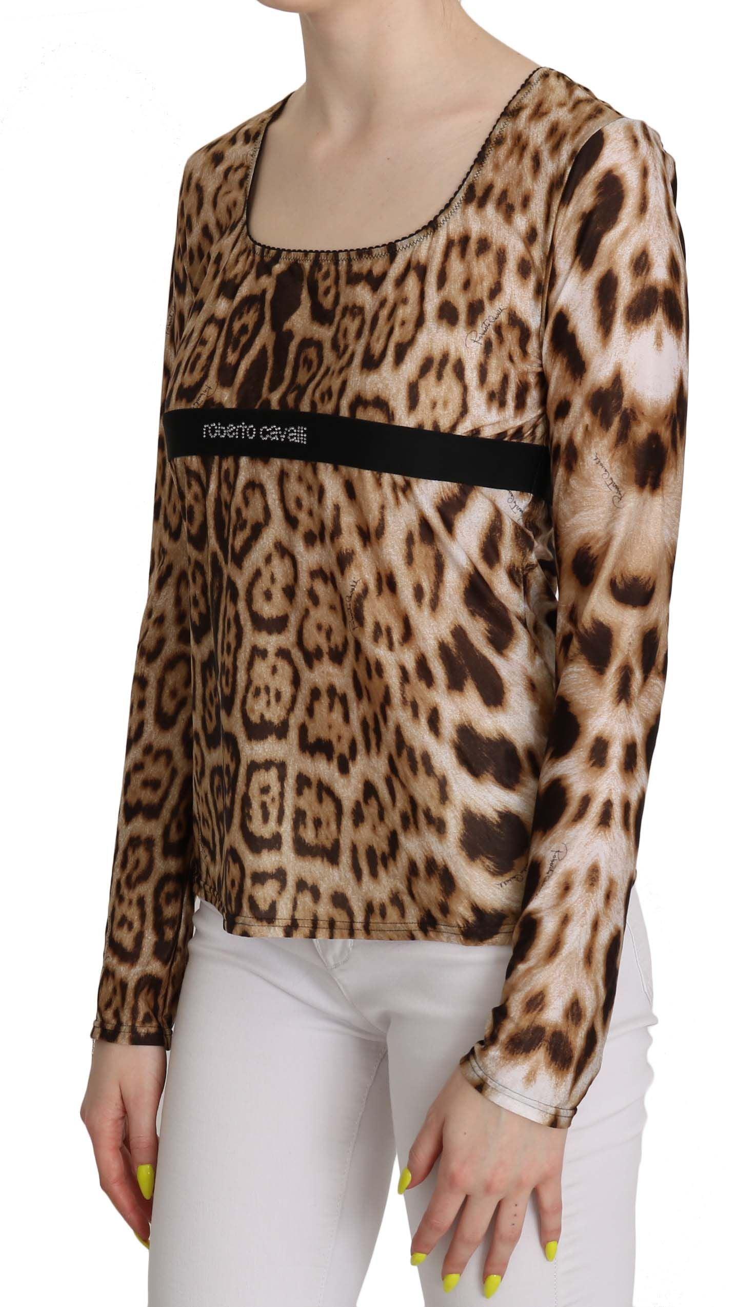 Roberto Cavalli Elegant Leopard Long Sleeve Top - Arichezz.store