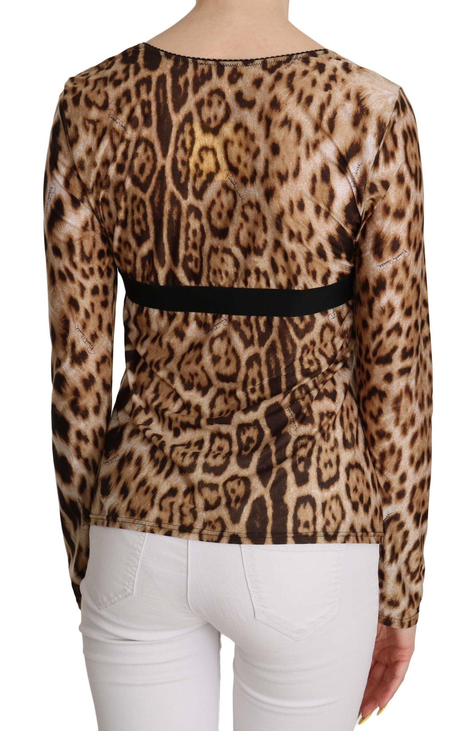 Roberto Cavalli Elegant Leopard Long Sleeve Top - Arichezz.store