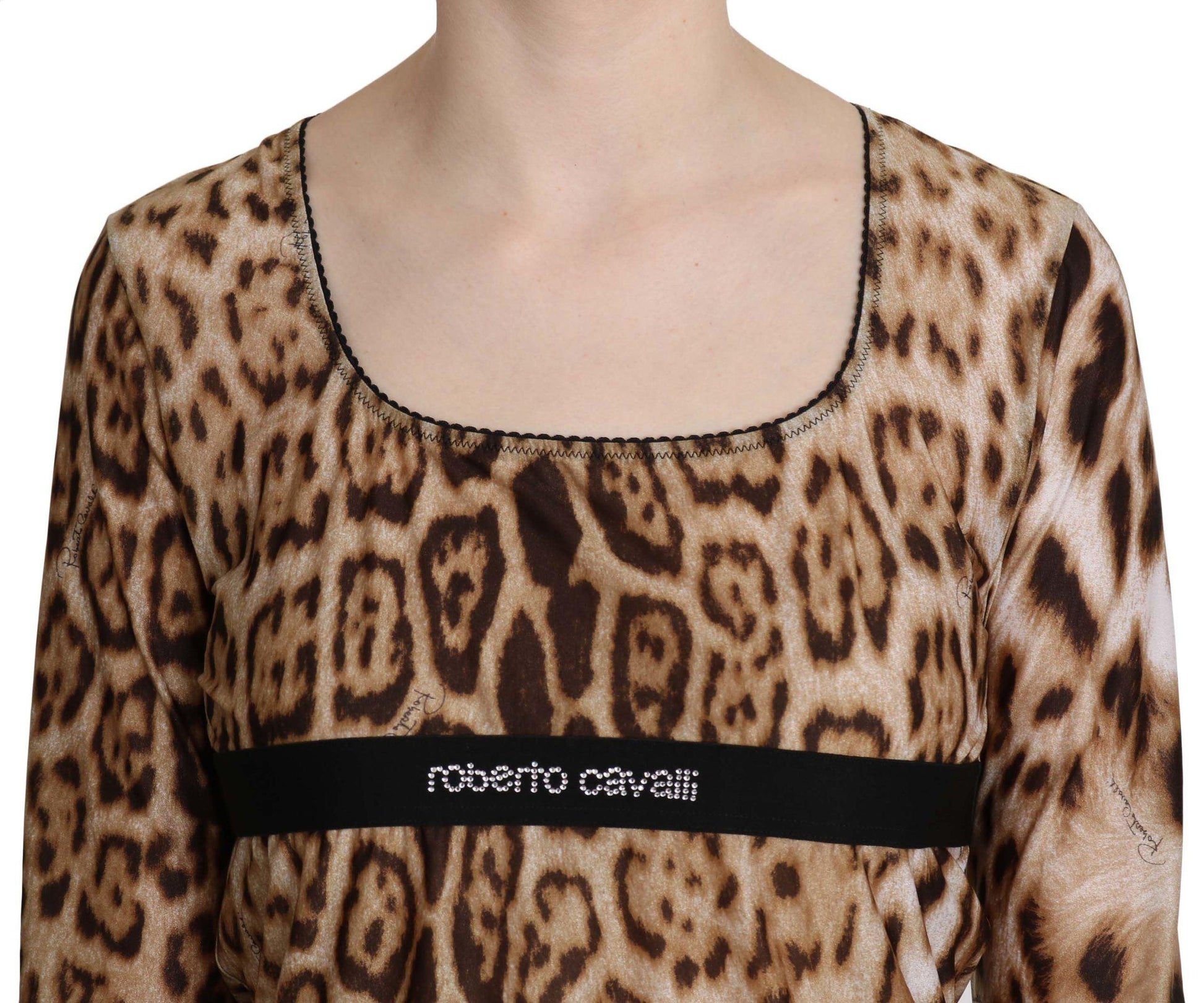 Roberto Cavalli Elegant Leopard Long Sleeve Top - Arichezz.store