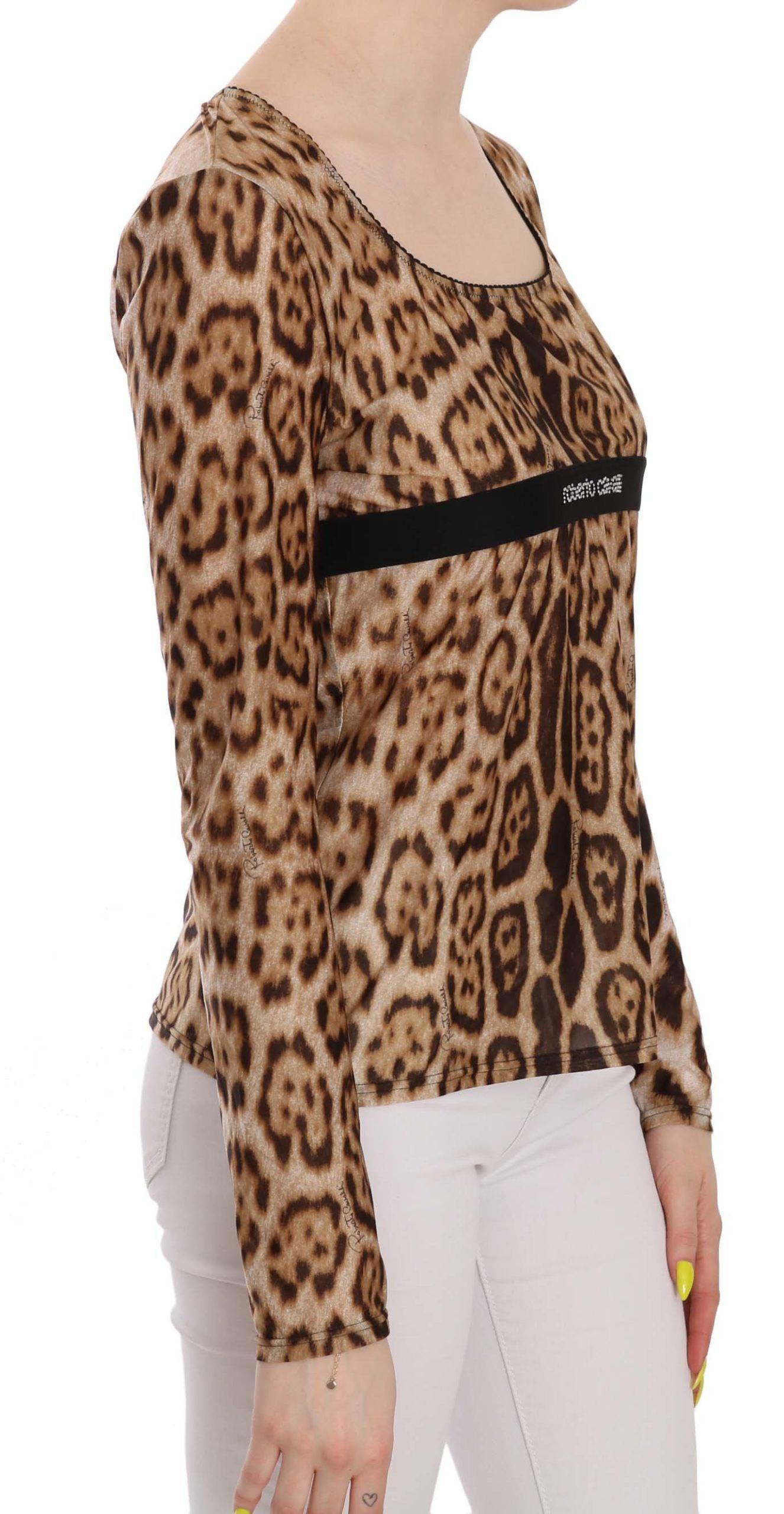 Roberto Cavalli Elegant Leopard Long Sleeve Top - Arichezz.store