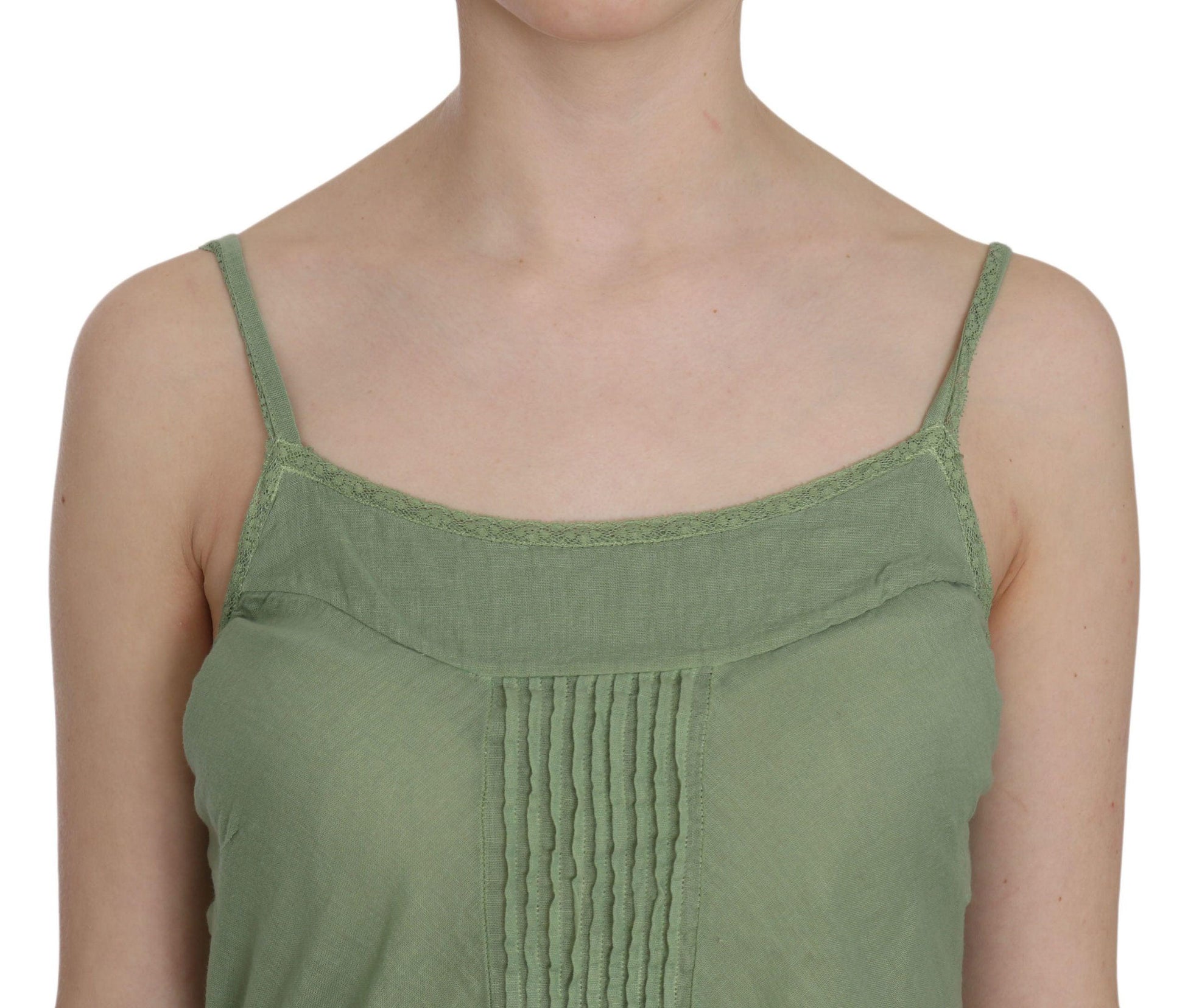 PINK MEMORIES Emerald Silk Spaghetti Strap Tank Top - Arichezz.store