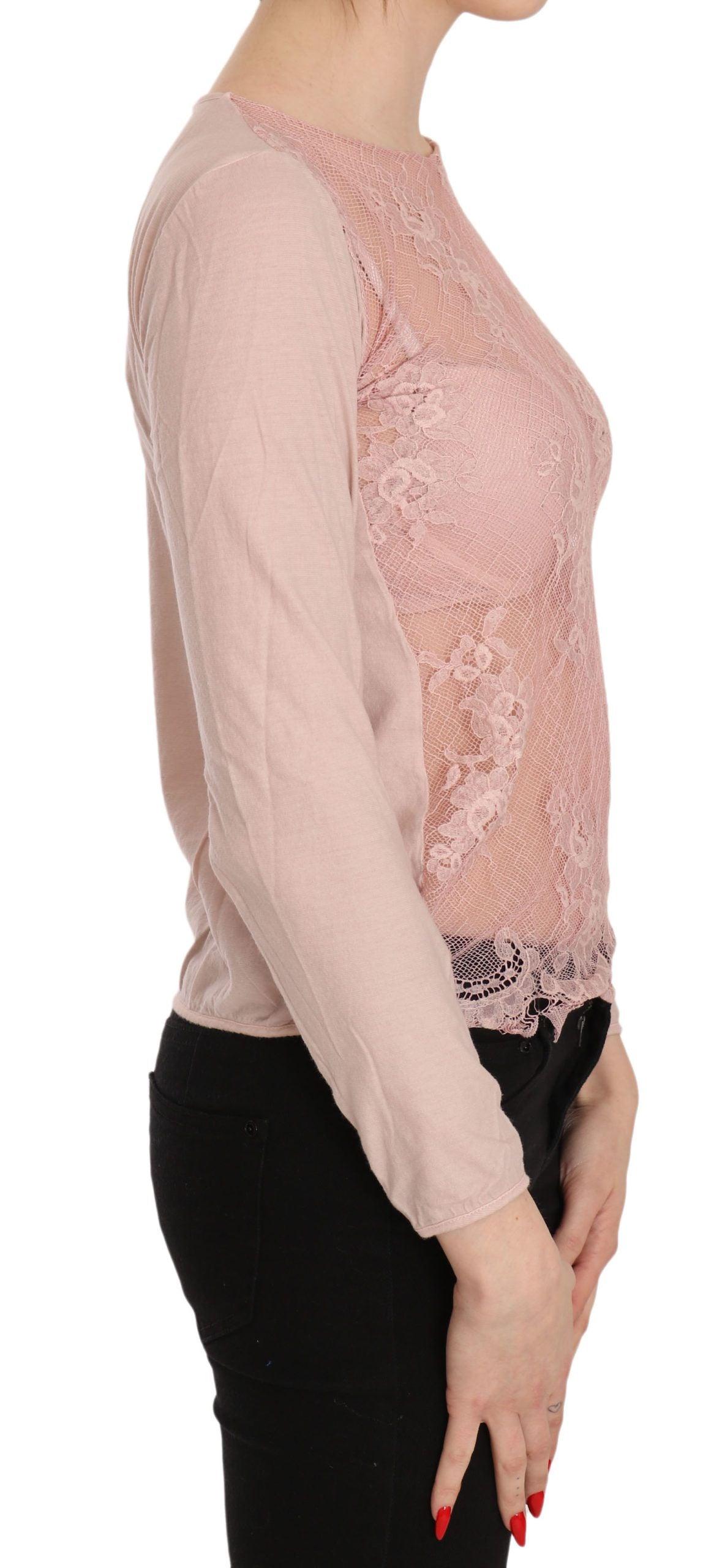 PINK MEMORIES Chic Pink See-Through Cotton Blouse - Arichezz.store