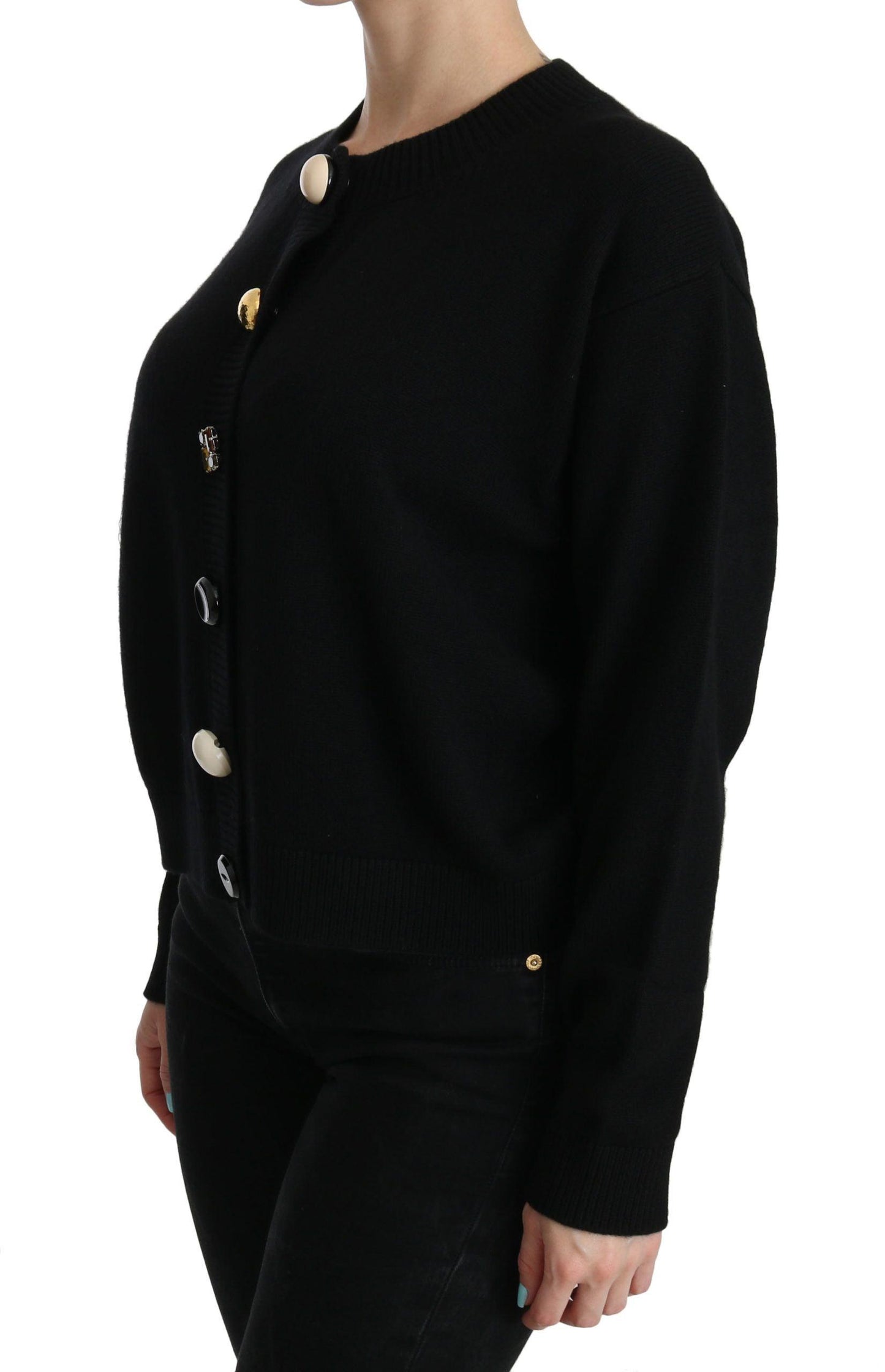 Dolce & Gabbana Elegant Black Cashmere Cardigan Top - Arichezz.store