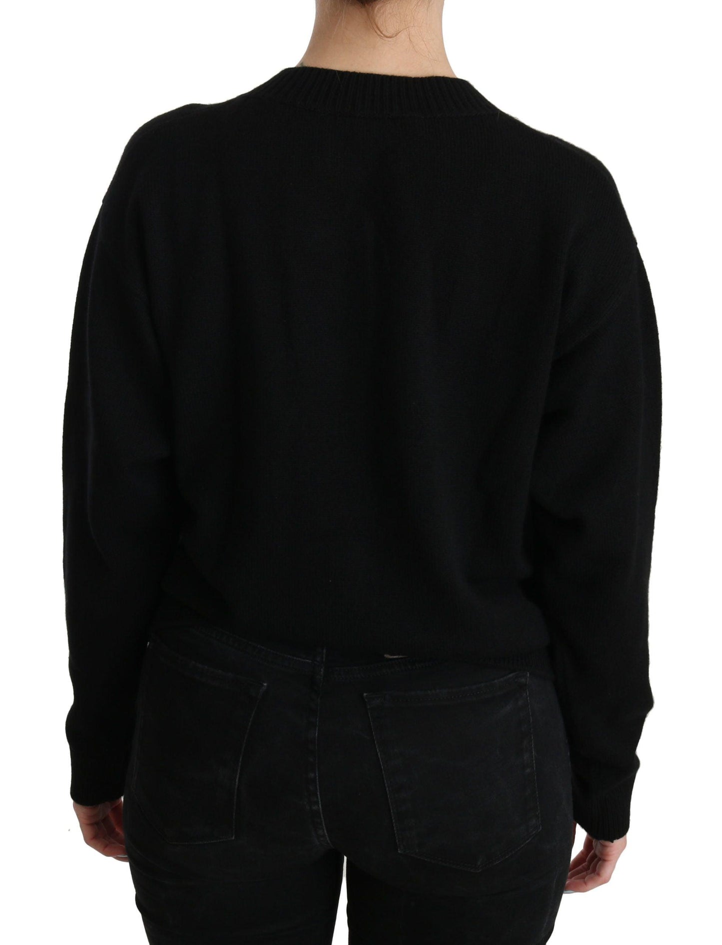 Dolce & Gabbana Elegant Black Cashmere Cardigan Top - Arichezz.store