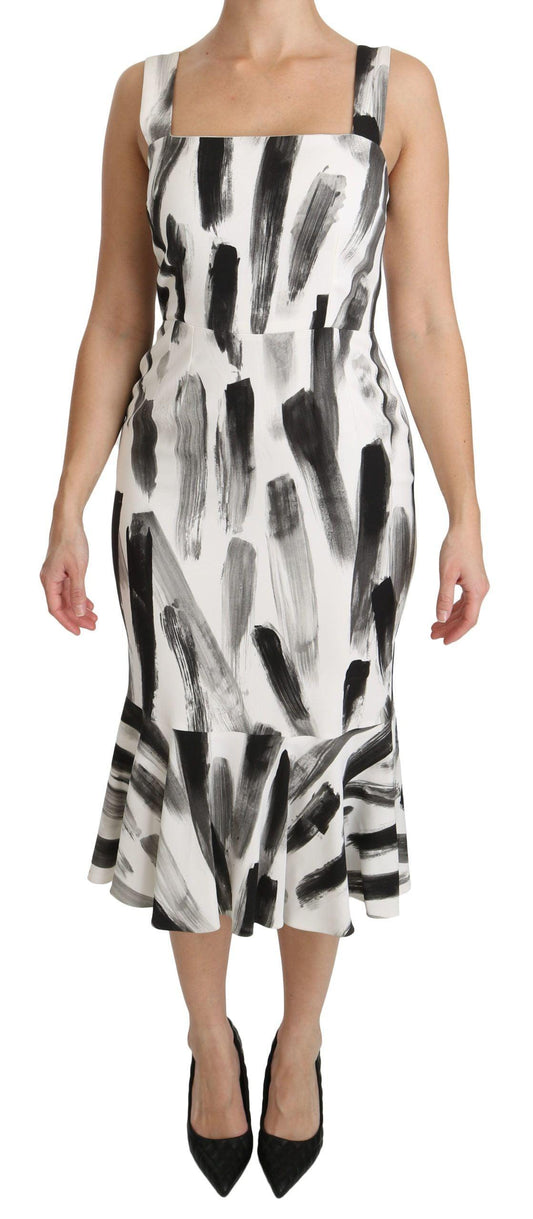 Dolce & Gabbana Chic Monochrome Sheath Midi Dress - Arichezz.store