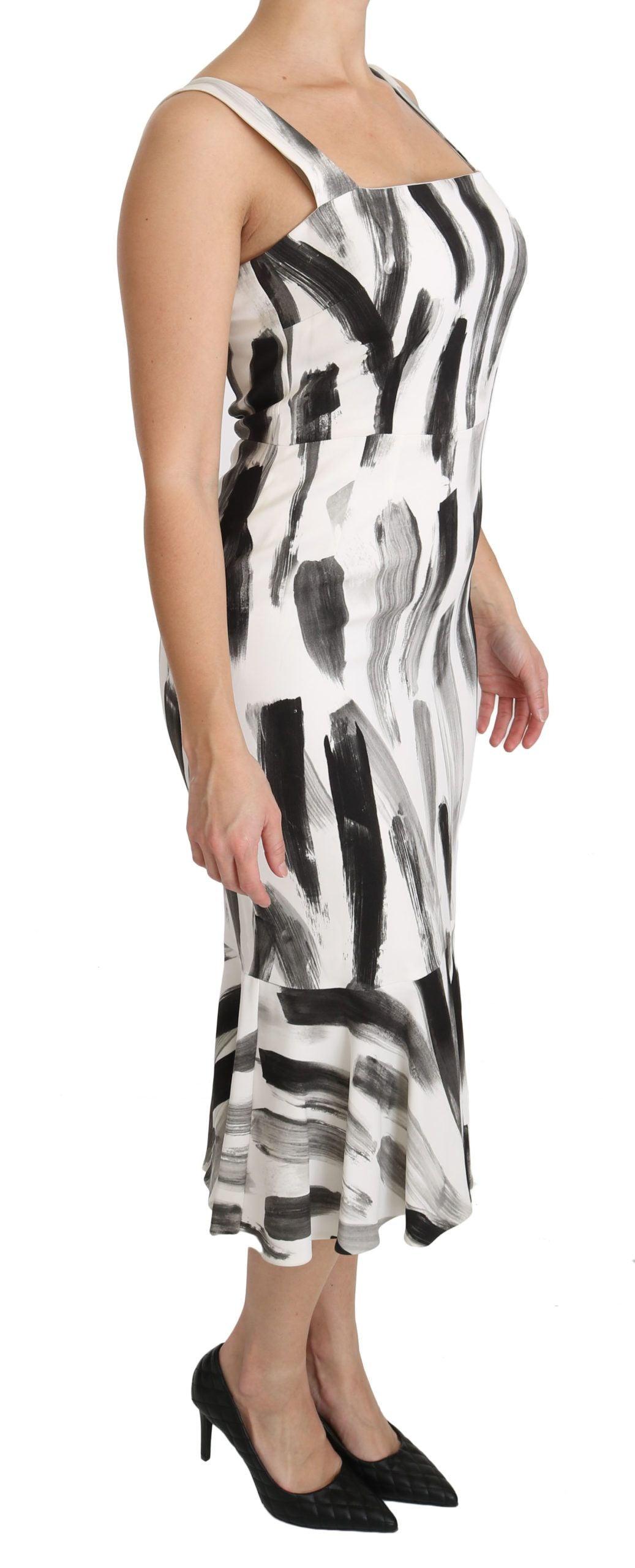 Dolce & Gabbana Chic Monochrome Sheath Midi Dress - Arichezz.store