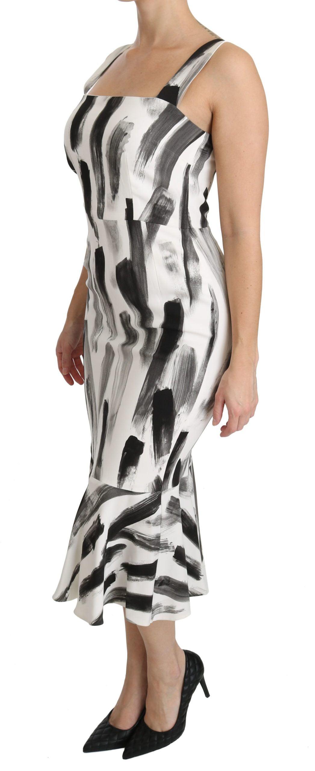 Dolce & Gabbana Chic Monochrome Sheath Midi Dress - Arichezz.store