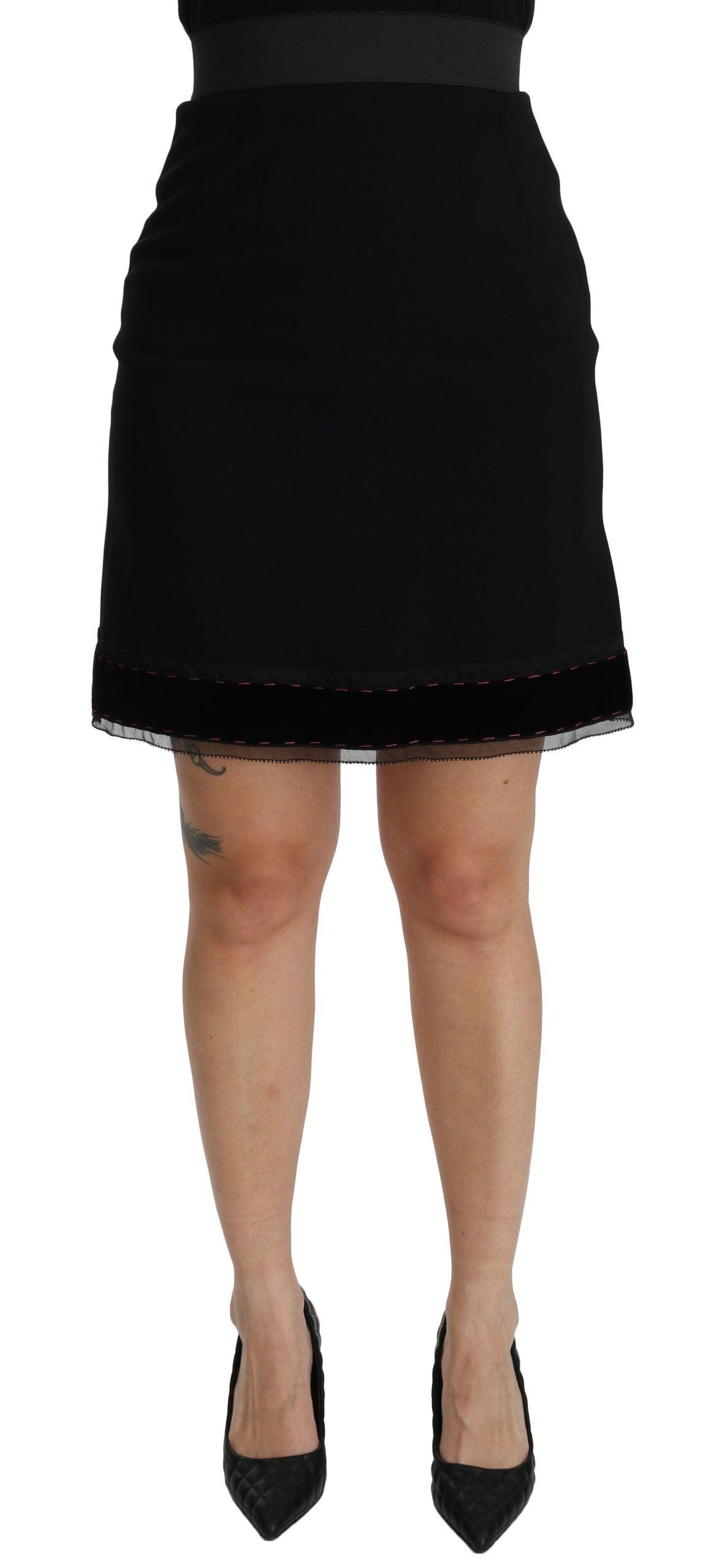 Dolce & Gabbana Elegant High-Waist Black Skirt - Arichezz.store