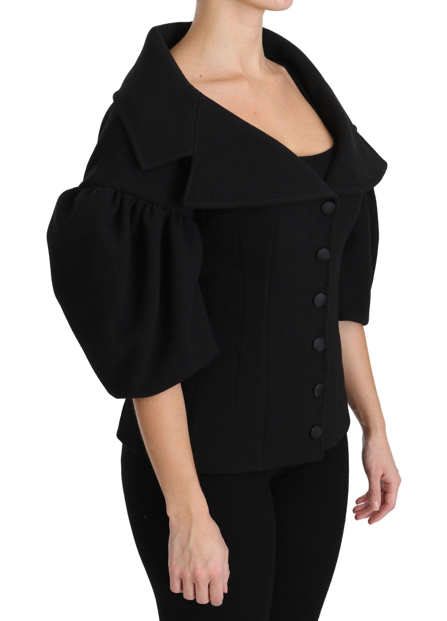 Dolce & Gabbana Black Virgin Wool Coat - Arichezz.store