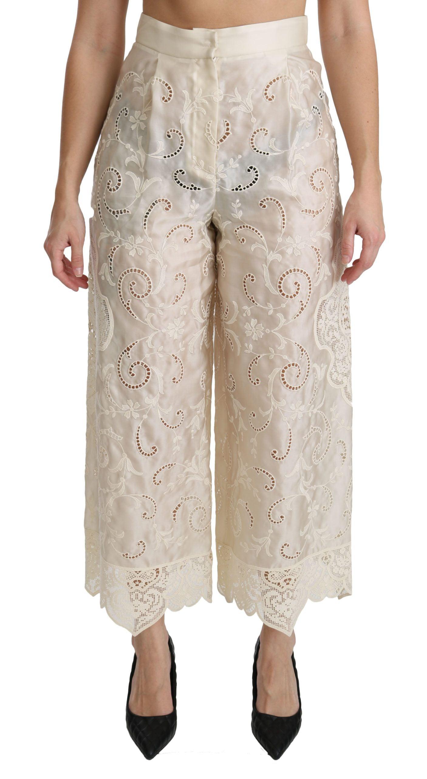 Dolce & Gabbana Elegant High Waist Palazzo Cropped Pants - Arichezz.store