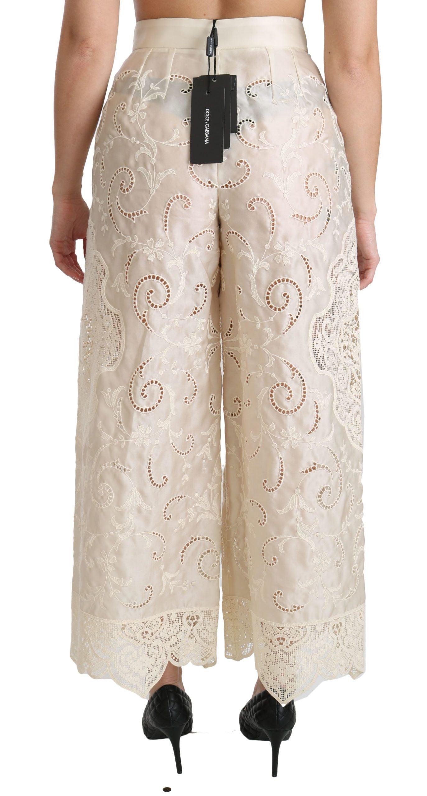 Dolce & Gabbana Elegant High Waist Palazzo Cropped Pants - Arichezz.store