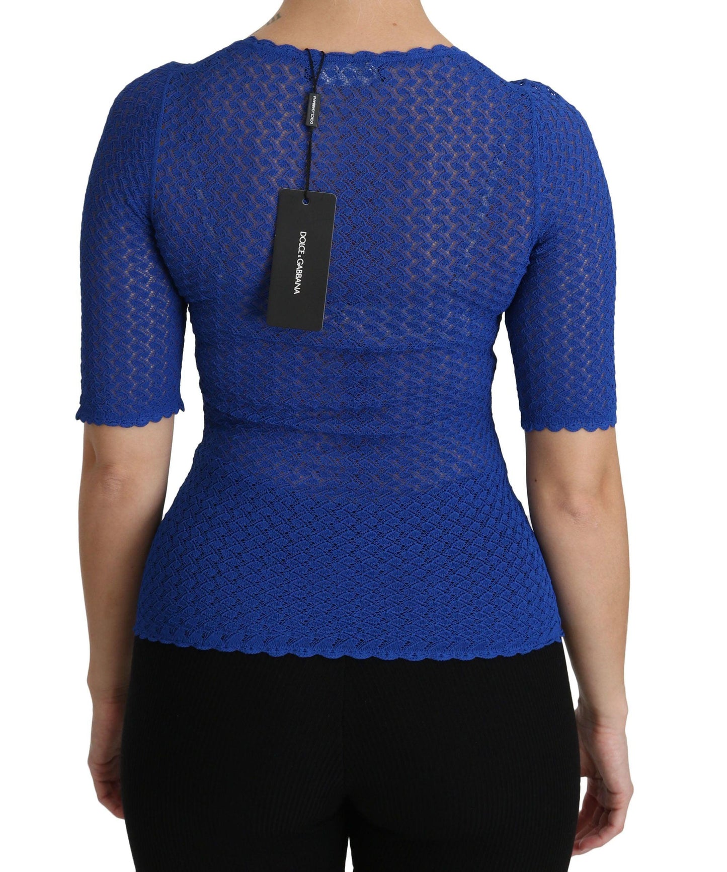 Dolce & Gabbana Elegant Blue Sheer Blouse - Arichezz.store