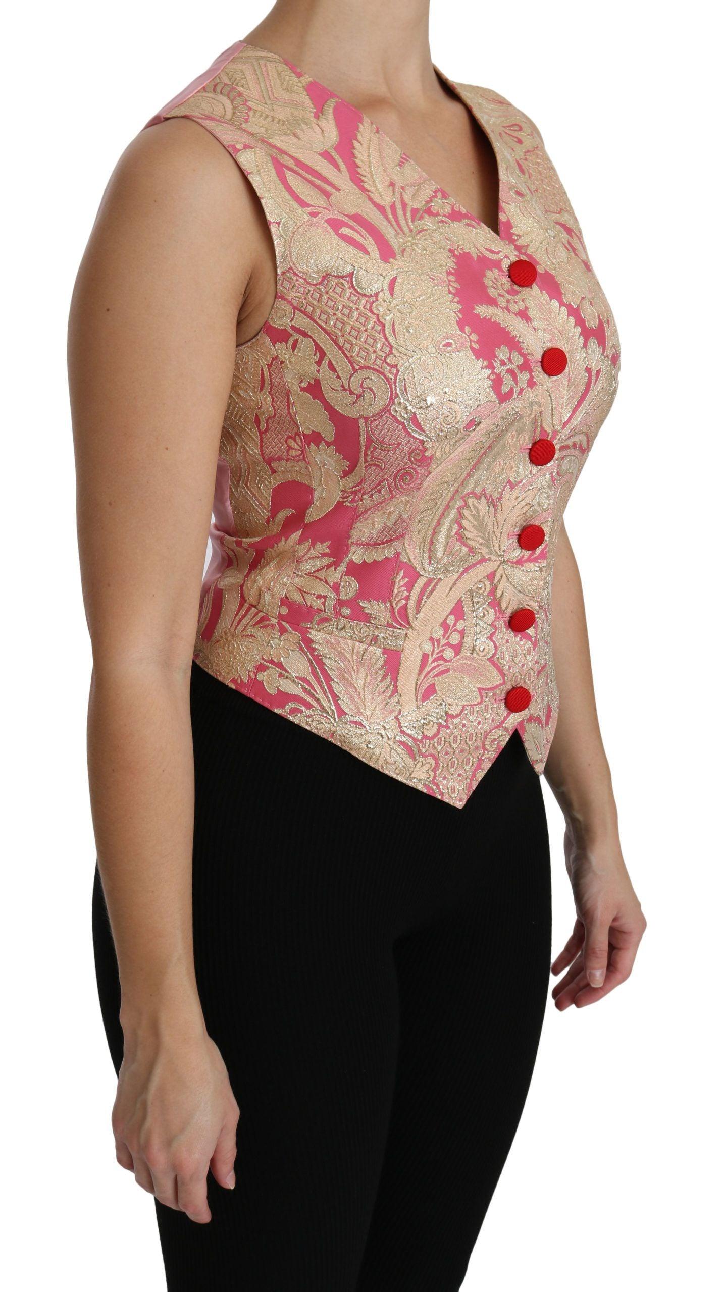 Dolce & Gabbana Elegant Silk Blend V-Neck Vest Top - Arichezz.store