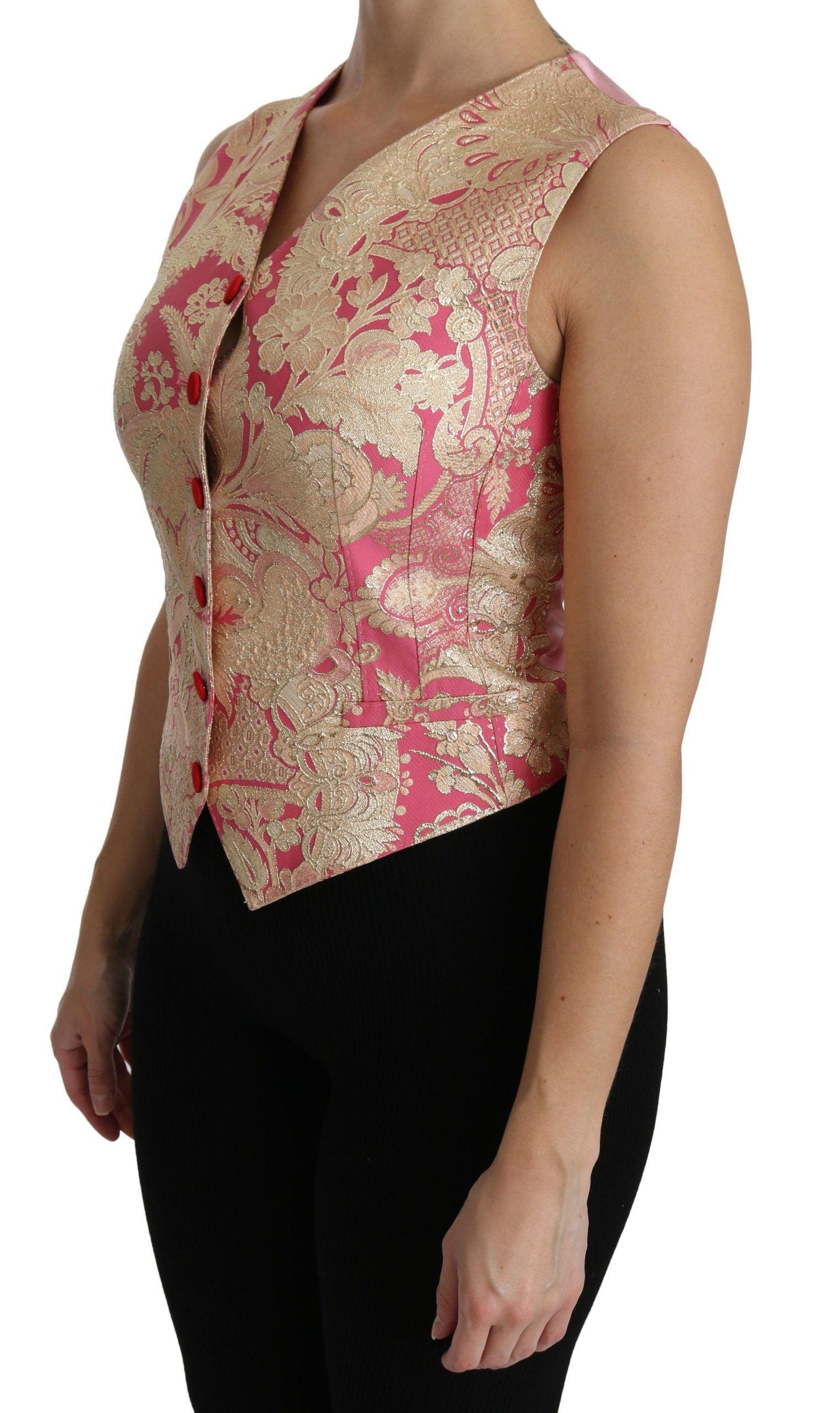 Dolce & Gabbana Elegant Silk Blend V-Neck Vest Top - Arichezz.store