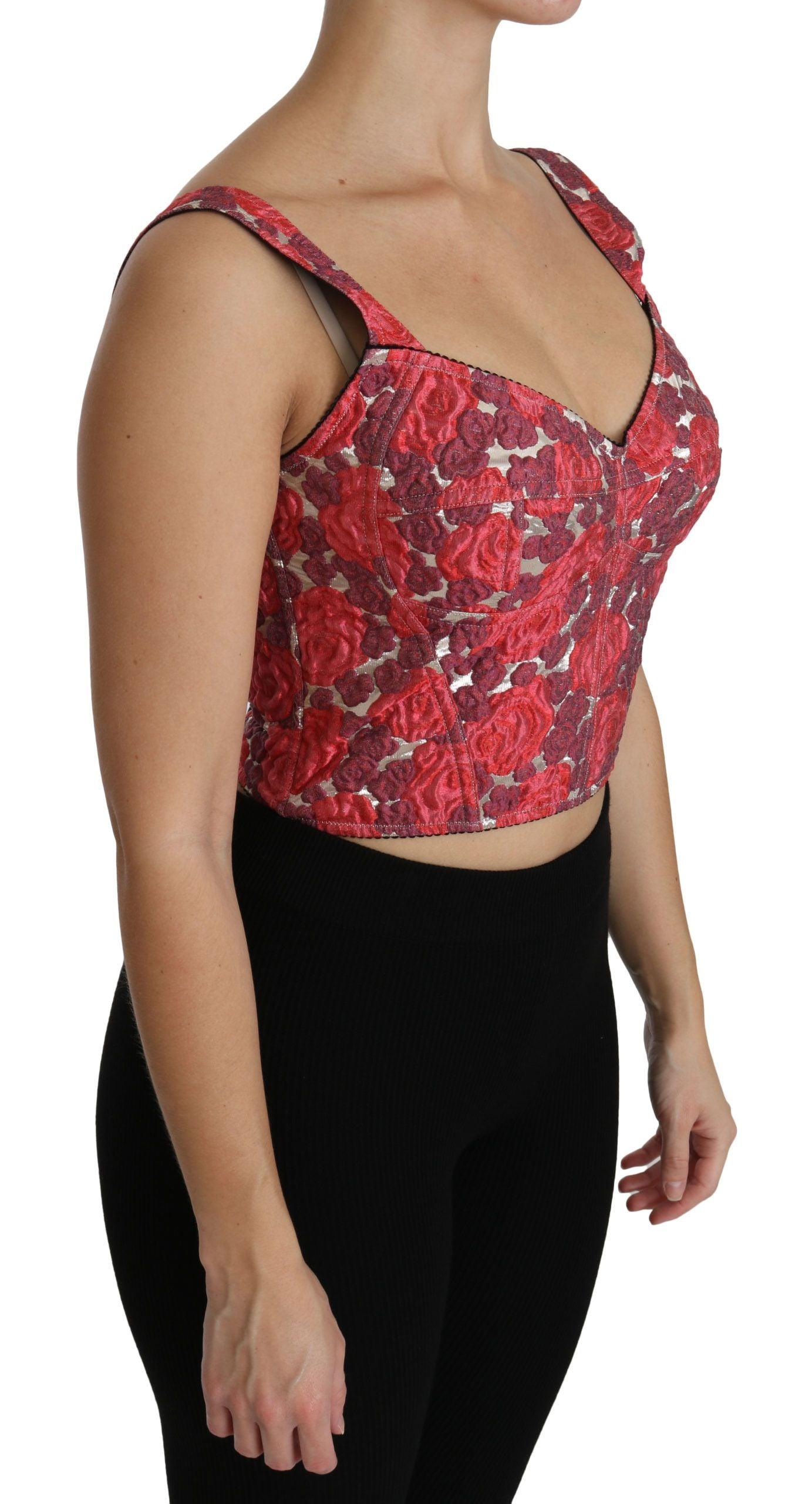 Dolce & Gabbana Elegant Floral Brocade Cropped Top - Arichezz.store