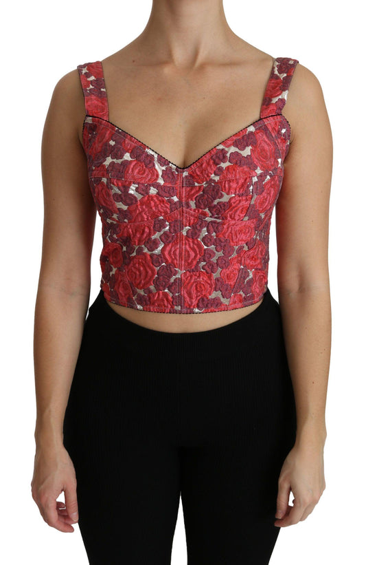 Dolce & Gabbana Elegant Floral Brocade Cropped Top - Arichezz.store