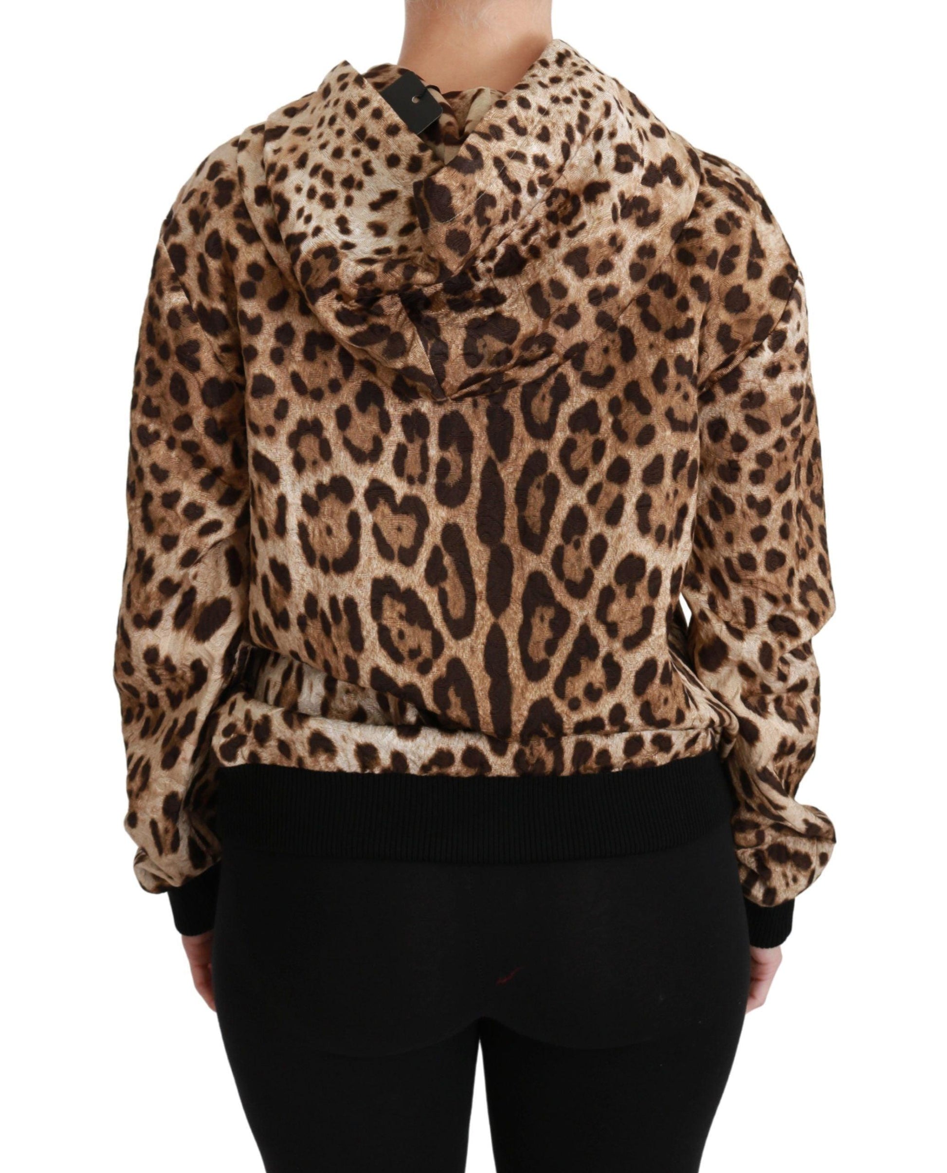 Dolce & Gabbana Elegant Leopard Print Hooded Sweater - Arichezz.store