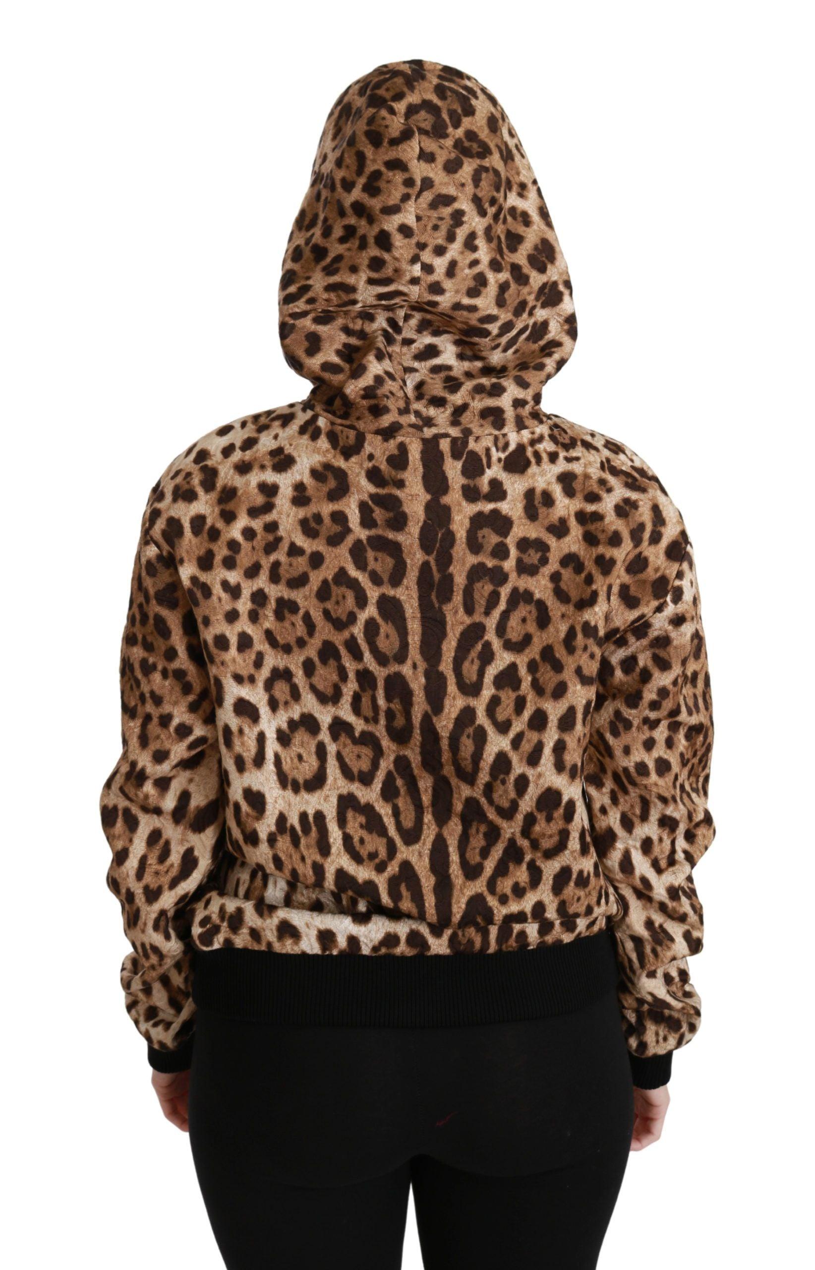 Dolce & Gabbana Elegant Leopard Print Hooded Sweater - Arichezz.store