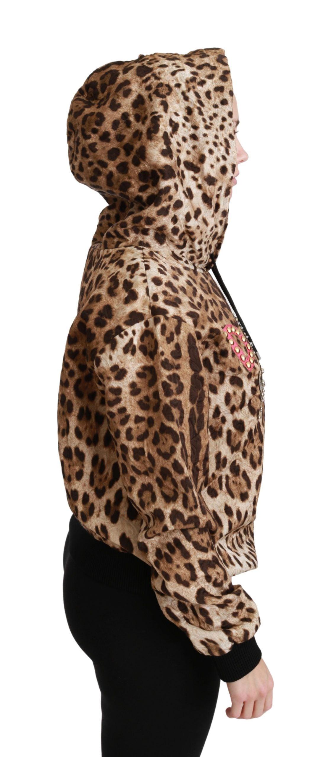 Dolce & Gabbana Elegant Leopard Print Hooded Sweater - Arichezz.store