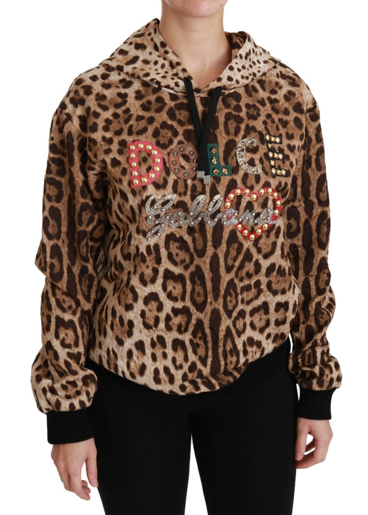 Dolce & Gabbana Elegant Leopard Print Hooded Sweater - Arichezz.store