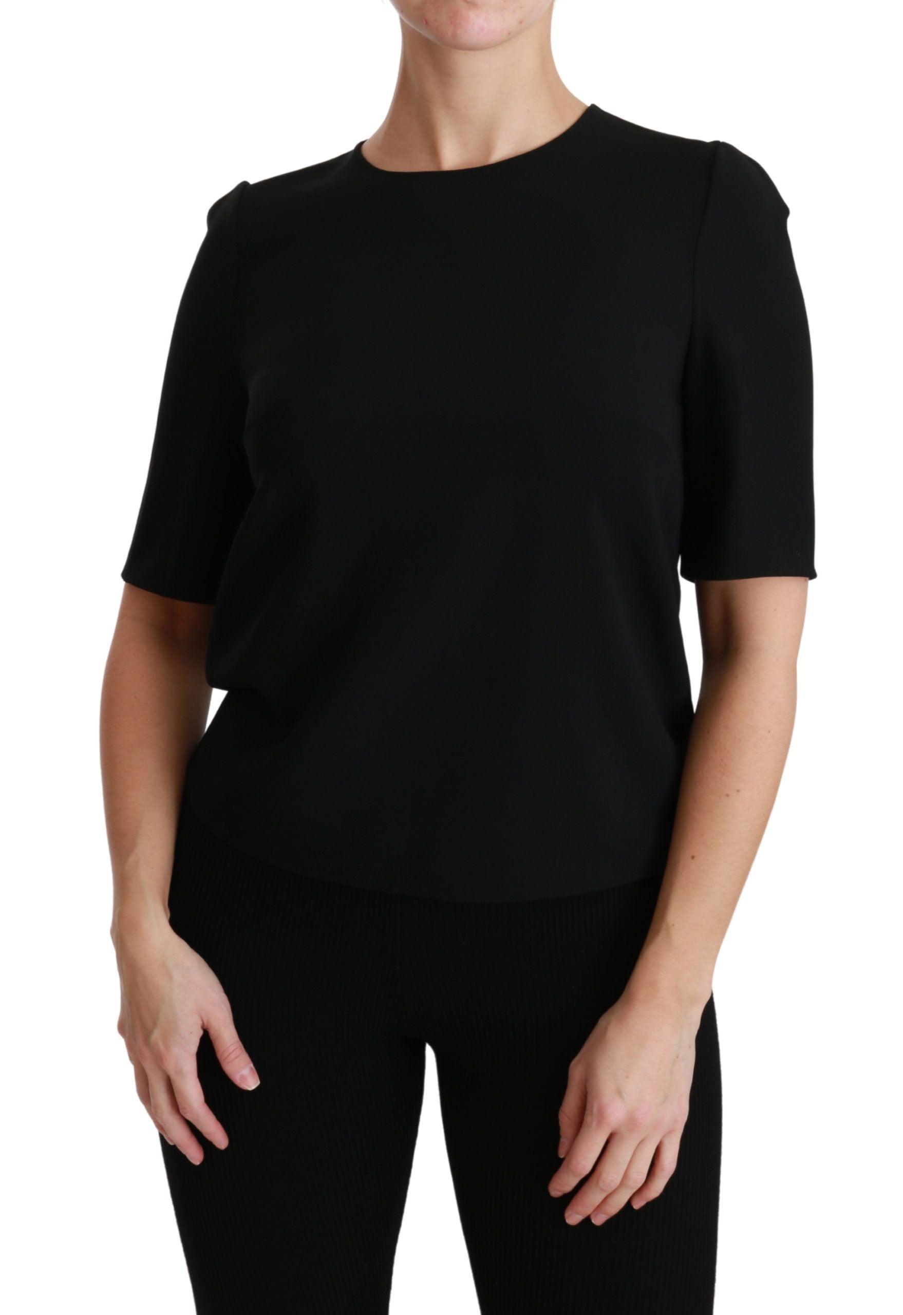 Dolce & Gabbana Elegant Black Stretch Blouse Top - Arichezz.store