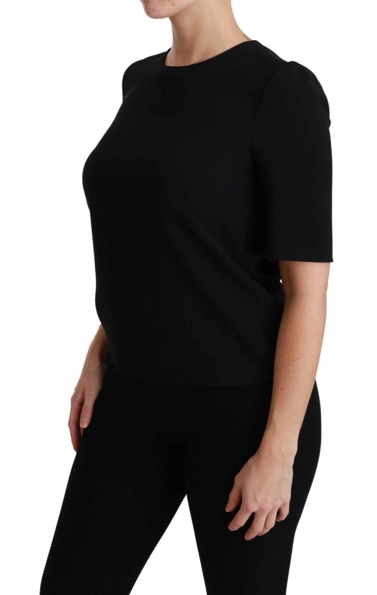 Dolce & Gabbana Elegant Black Stretch Blouse Top - Arichezz.store